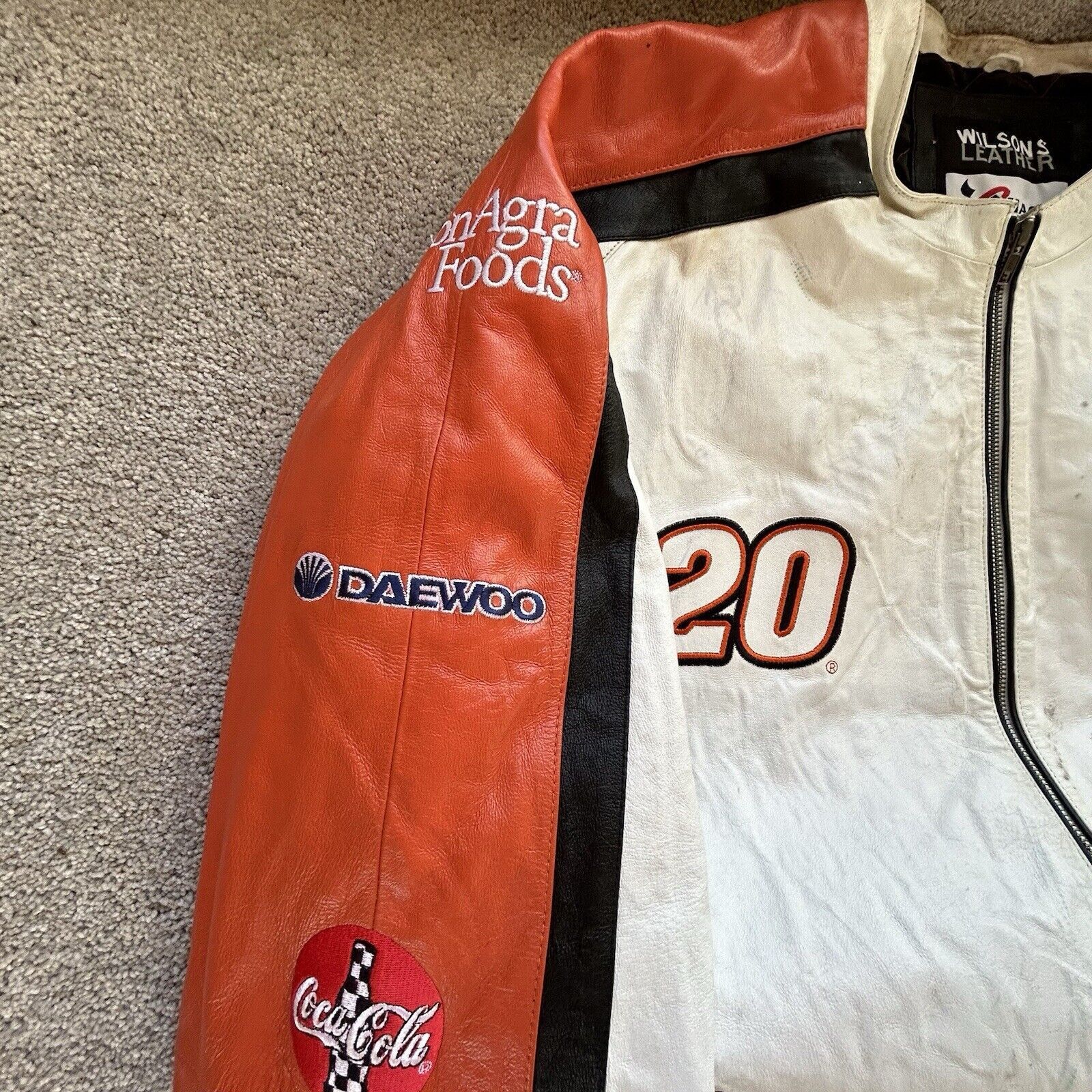 Vintage Nascar Leather Jacket Adult XXL Tony Stewart