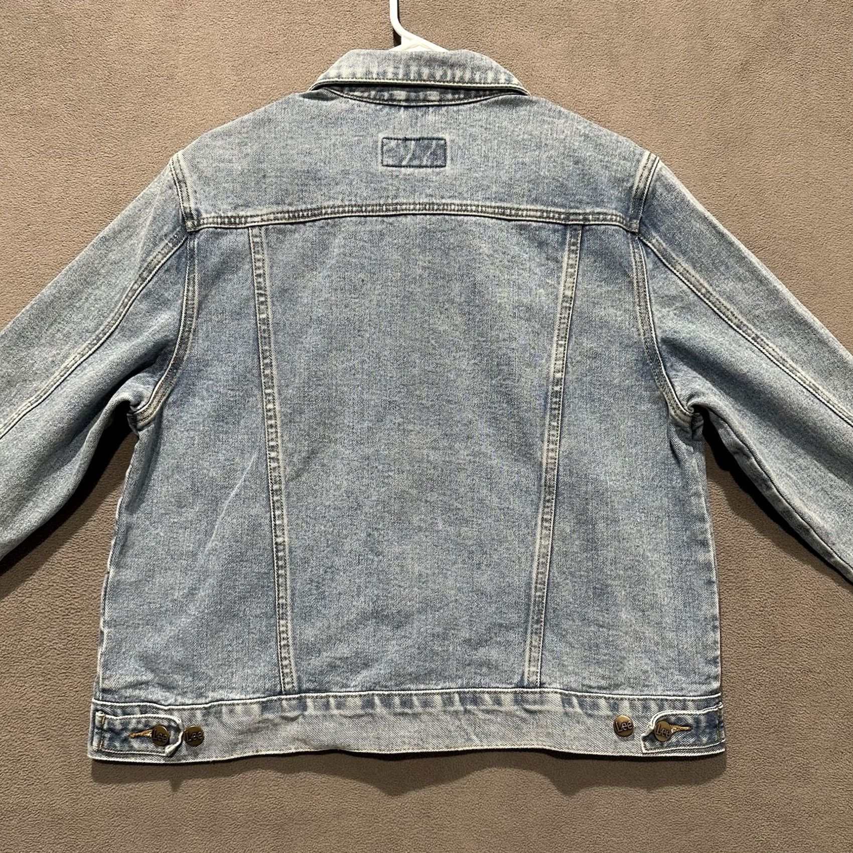 Lee LEE Denim Trucker Jacket Womens Large Blue Light Wash Short GUC Size 36" / US 14 / IT 50 - 2 Thumbnail