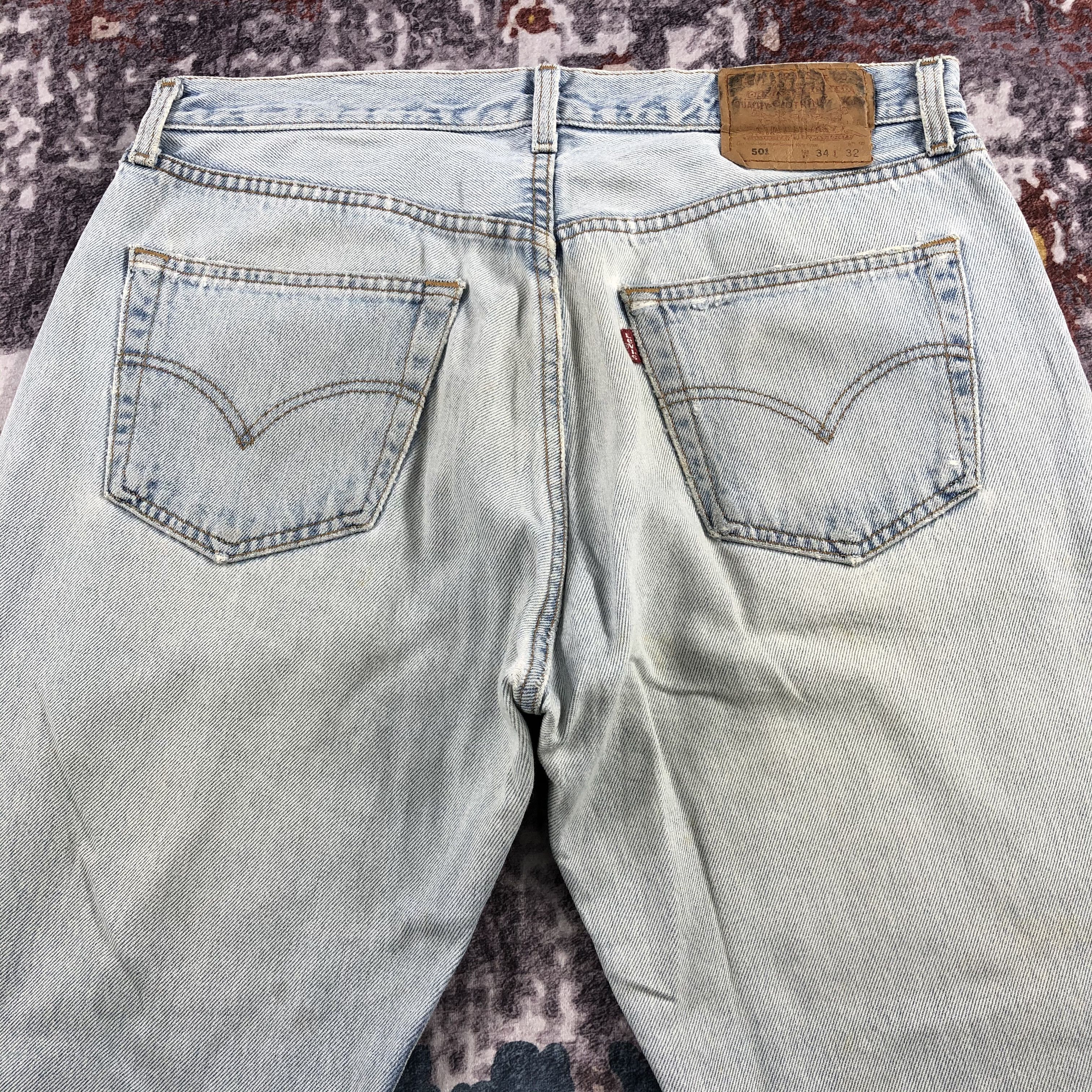 Levi's × Vintage Vintage 90s Light Wash Levis 501 Jeans-JM2148 Size US 33 - 5 Thumbnail