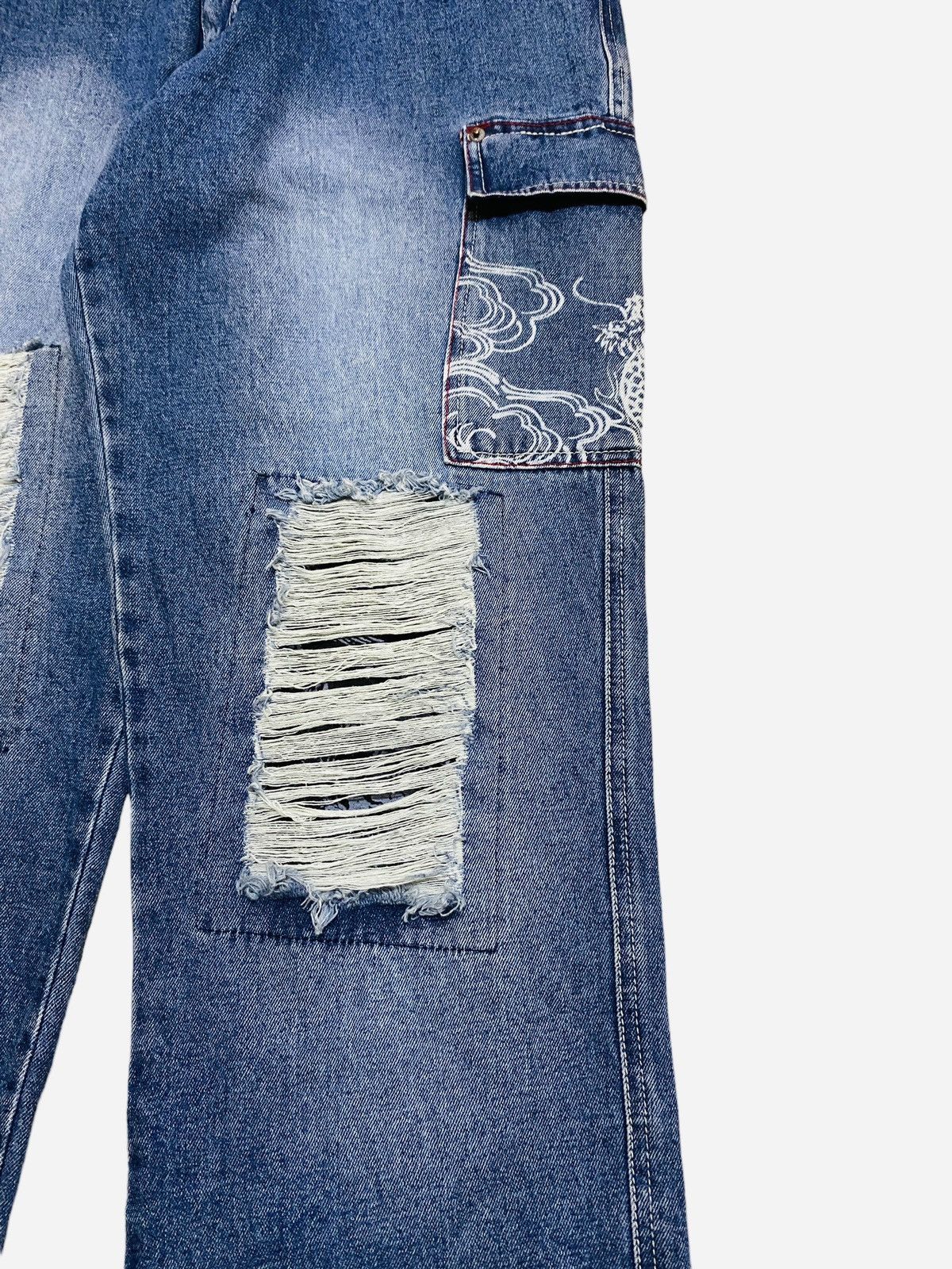 14th Addiction × Japanese Brand × Le Grande Bleu (L.G.B.) Rare Vintage Japanese Brand Kakei Sukajan Baggy Jeans 1990s Size US 32 / EU 48 - 6 Thumbnail