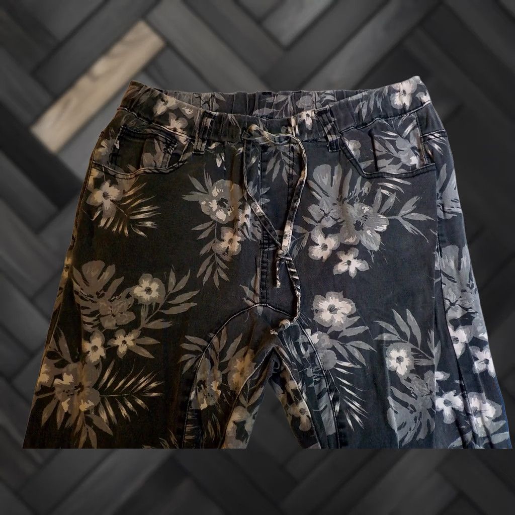 Vintage VICTORIOUS Twill Floral Print Joggers Gray XL Cotton Spandex Men Pants Activewear Regular Size XL Size US 36 / EU 52 - 1 Thumbnail