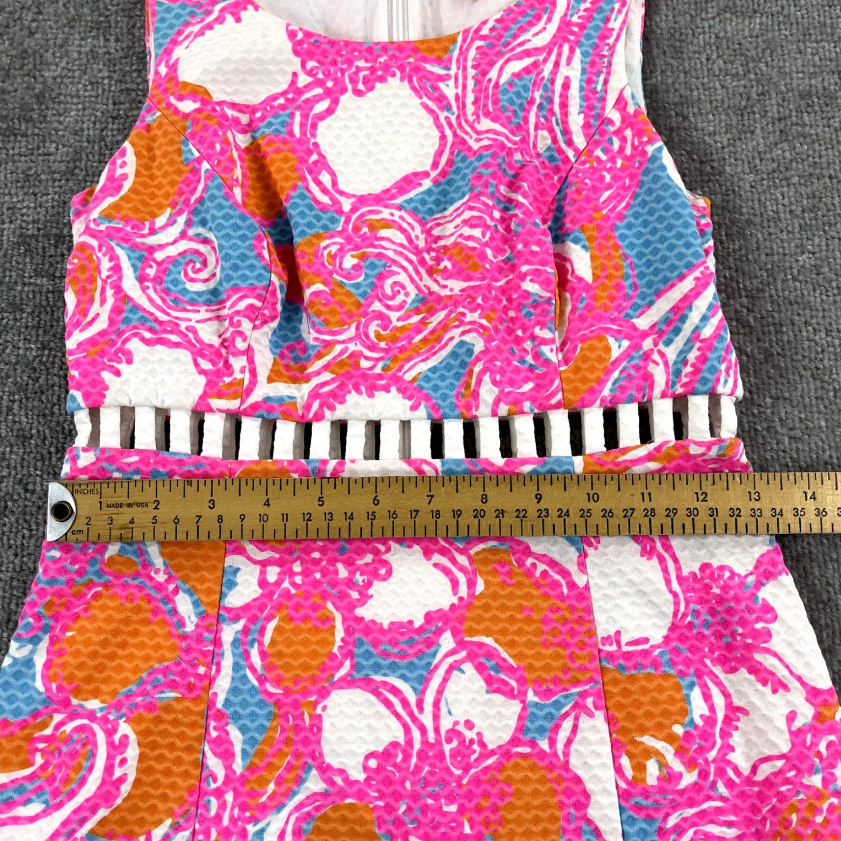 Lilly Pulitzer VINTAGE Lilly Pulitzer Dress Women Size 00 Iggy Shorely Feeling Tanked Cut Shift Pique Size S / US 4 / IT 40 - 5 Thumbnail