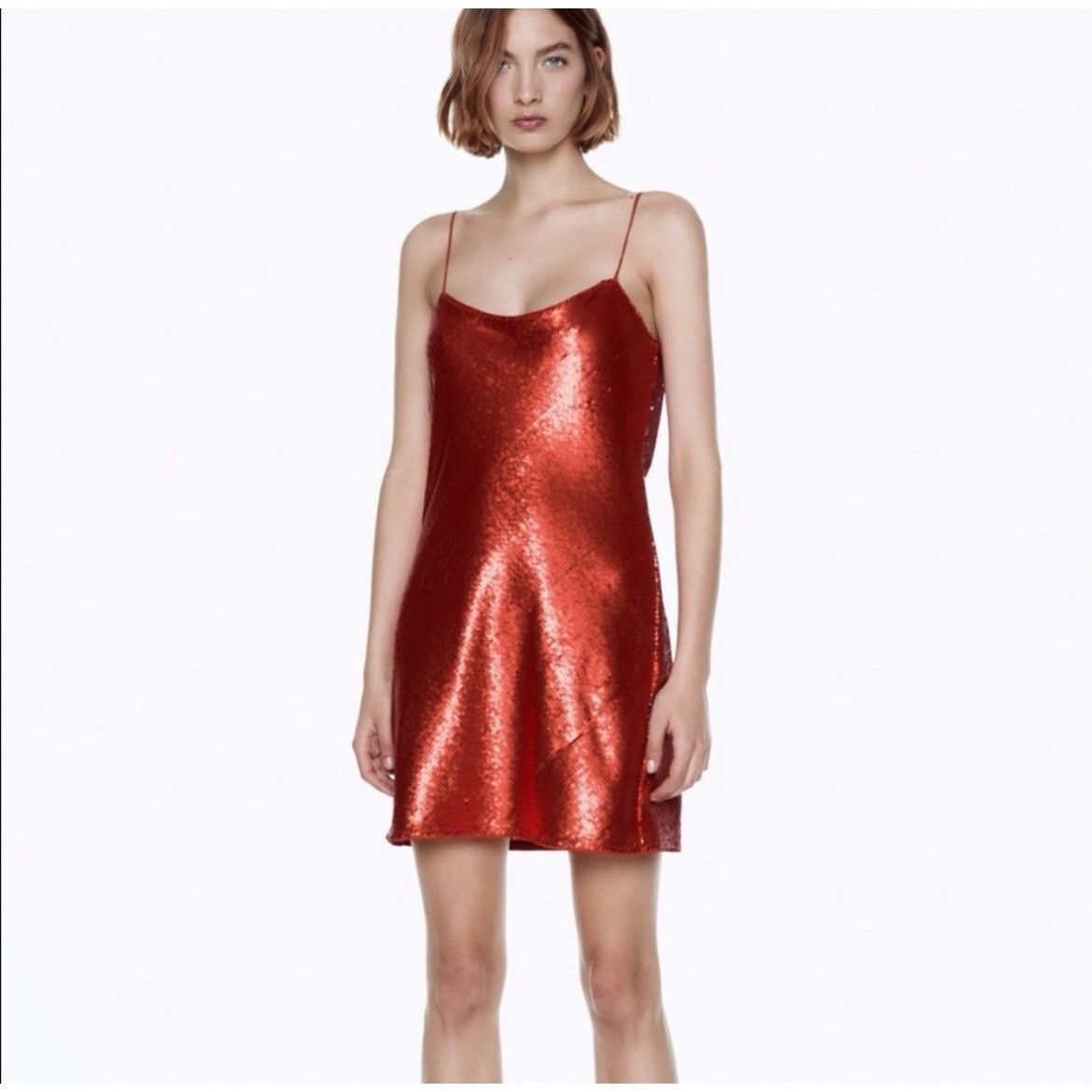 Zara Zara Womens Maroon Red Sequins Sequin Sleeveless Mini Party Size XS / US 0-2 / IT 36-38 - 1 Thumbnail