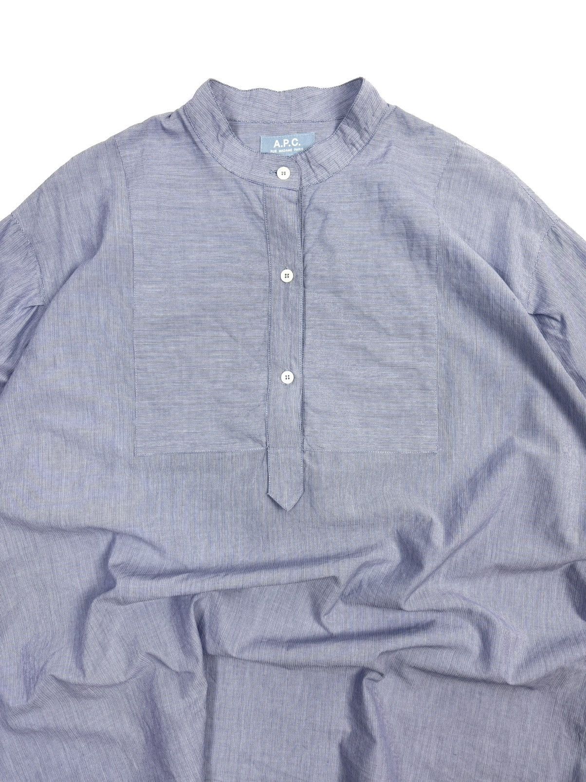 A.P.C. A.P.C. Light Blue Striped Cotton Button Up Shirt Blouse Size M / US 6-8 / IT 42-44 - 10 Thumbnail