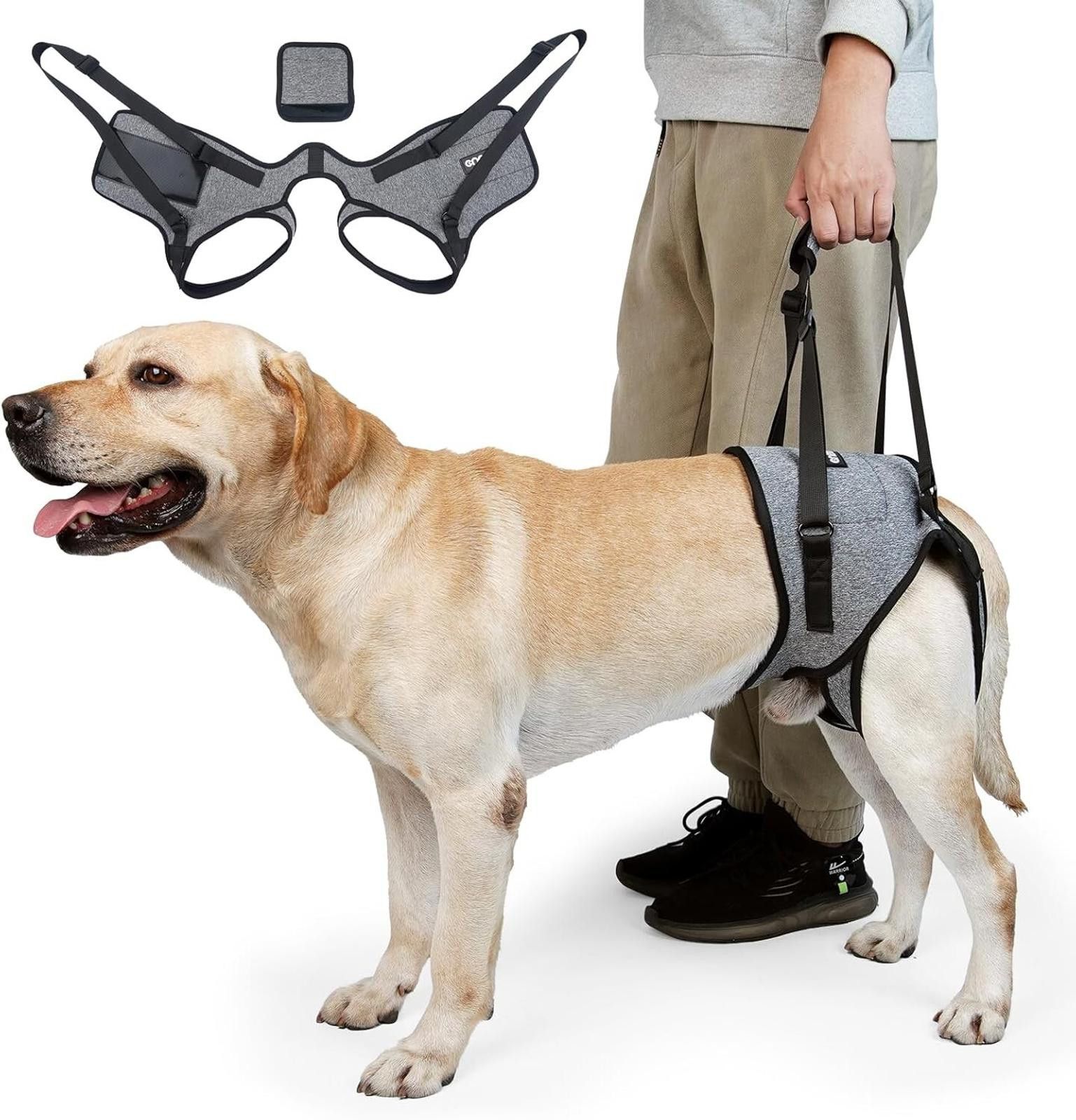 NBDN Nobrandedon Lift Harness Adjustable Large Grey Dog Sling for Large Dogs Size ONE SIZE - 1 Thumbnail