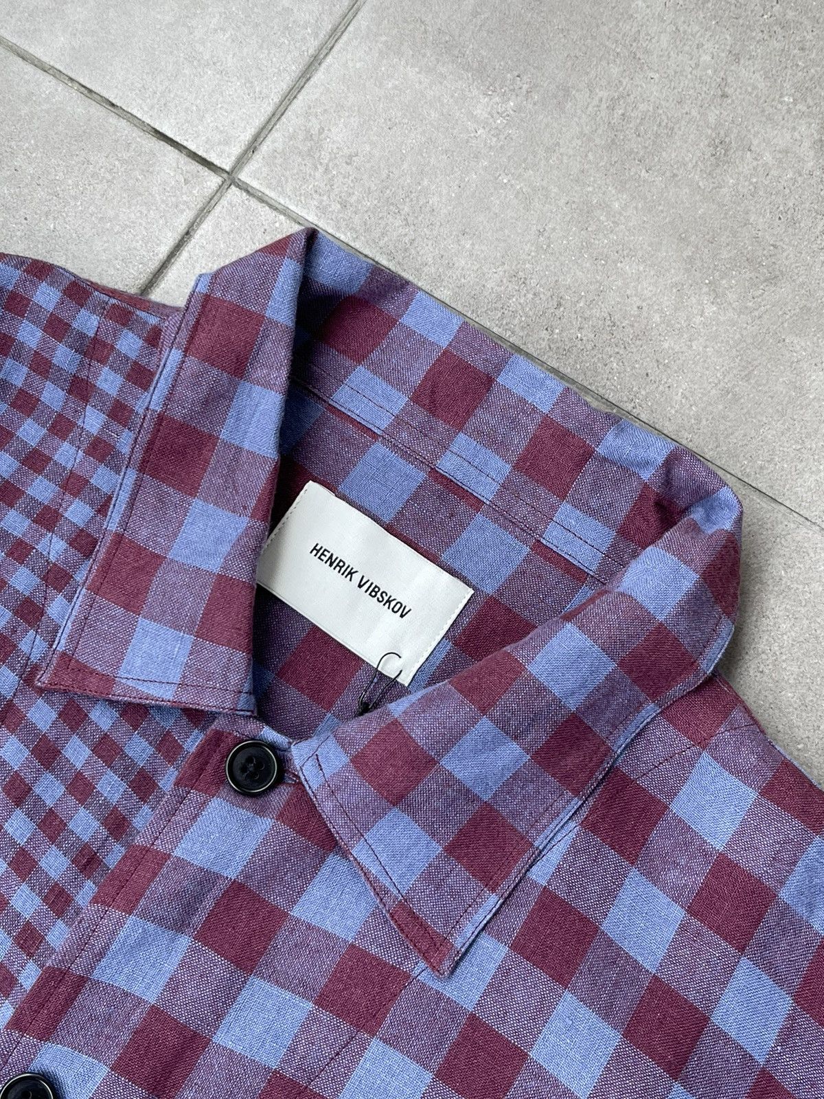 Henrik Vibskov !DS! SS22 Henrik Vibskov Mixed Purple Checks Shirt Size US L / EU 52-54 / 3 - 14 Thumbnail