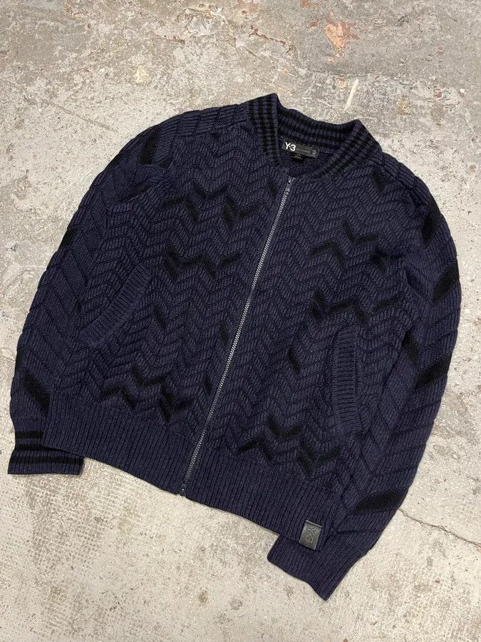 Yohji Yamamoto Y3 Navy Full Zip Cardigan
