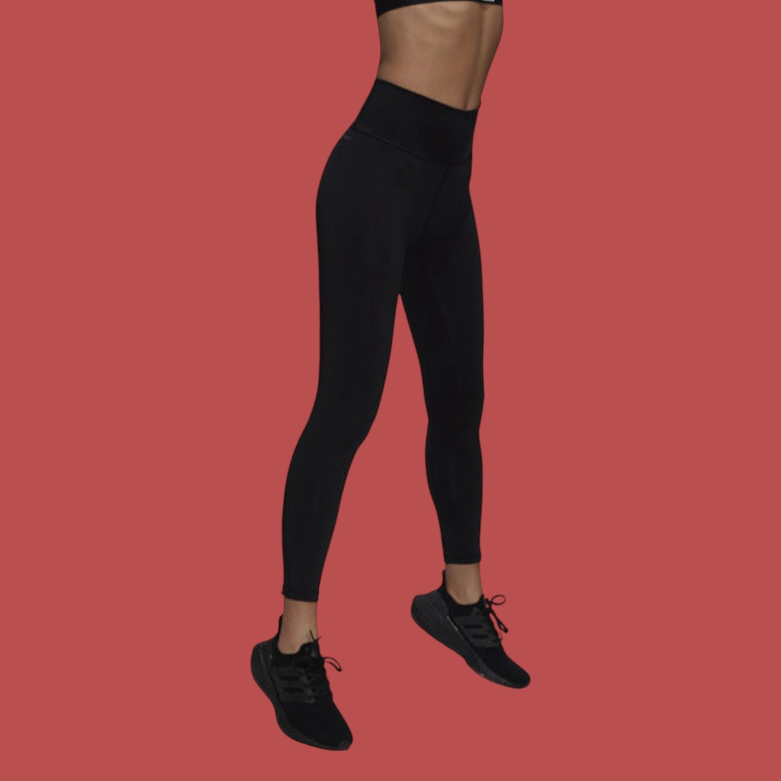 Adidas Adidas - Women's High-Rise Tight Fit Training Leggings - Bla Size 22" - 1 Thumbnail