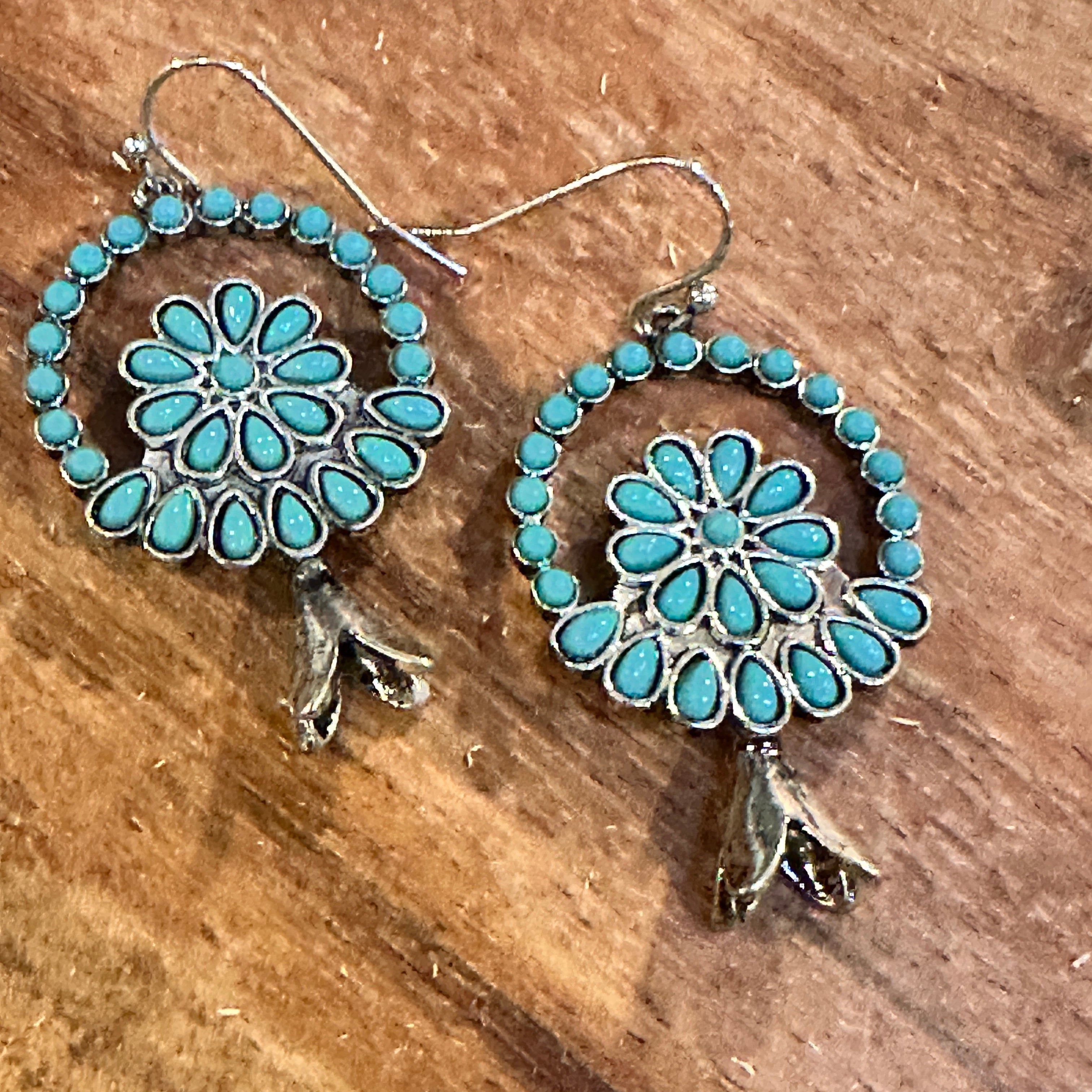 Other Turquoise Blossom Charm Earrings: Nature's Elegance Size ONE SIZE - 5 Thumbnail