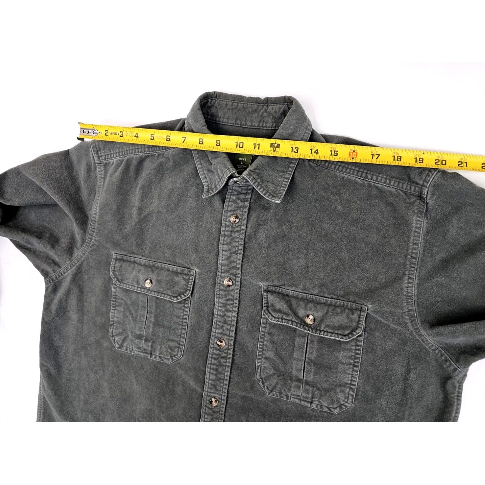 Olive Gander Mountain Shirt Men L Olive Green Heavyweight Chamois Flannel Button-Up Cotton 100% Size US L / EU 52-54 / 3 - 7 Thumbnail