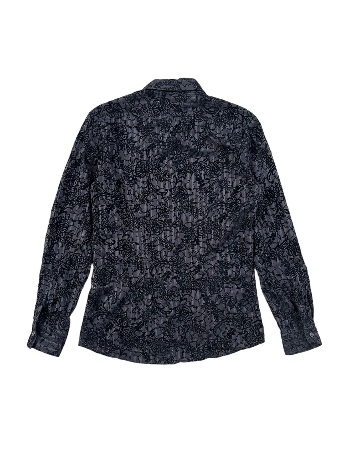 Tornado Mart Tornado Mart Mesh Velvet Flower Motif Button Up Shirt Size US S / EU 44-46 / 1 - 3 Thumbnail
