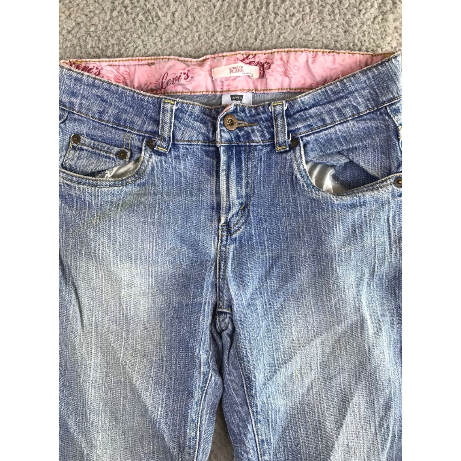 Levi's Levi's 517 Jeans Juniors 12.5 Blue Denim Flare Low Rise Pockets Logo Stretch Jeans | Levi's 500 Series Size 34" / US 12 / IT 48 - 6 Thumbnail