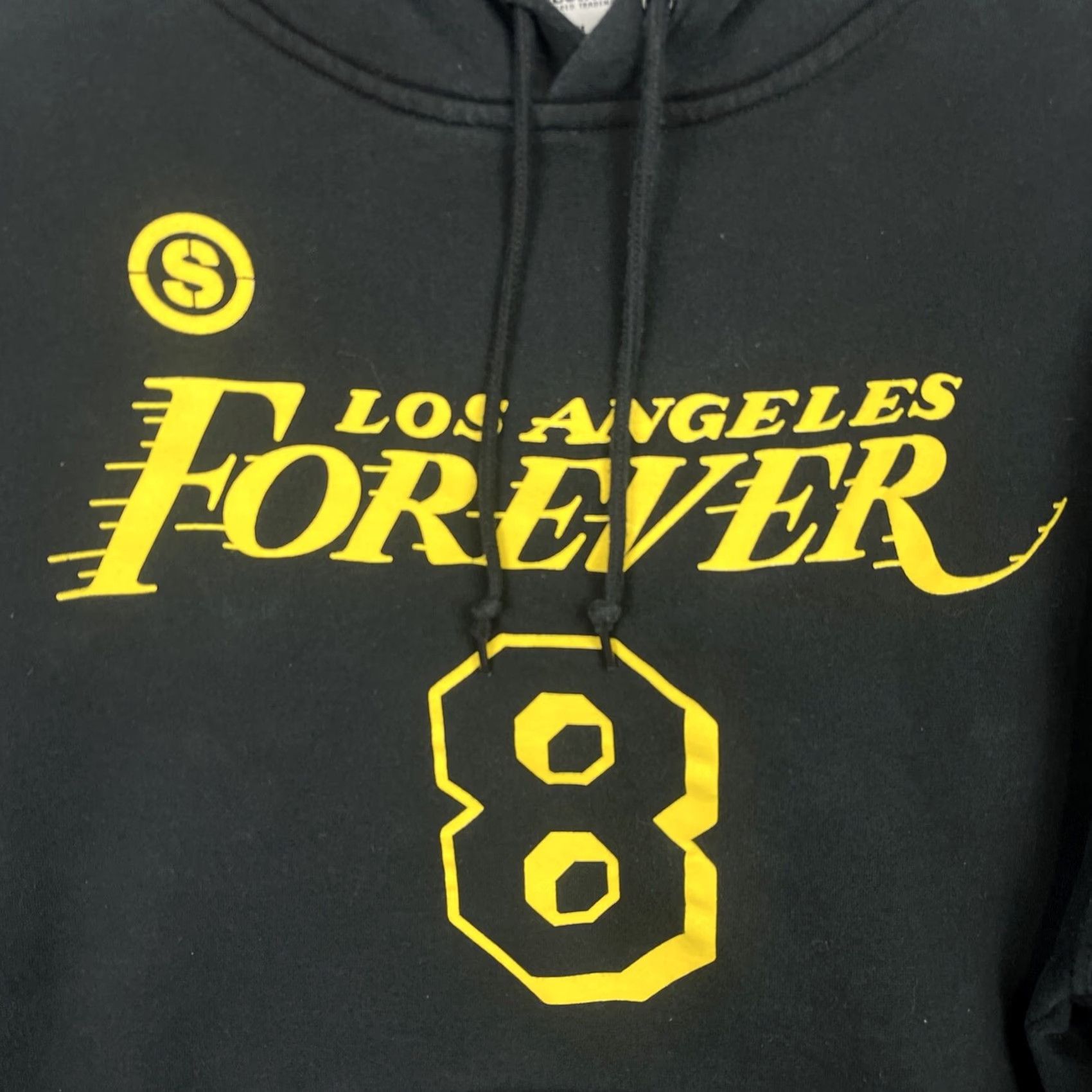 Vintage Streetwise Hoodie Mens XL Black Yellow Pullover Fleece Kobe Memorial Sweatshirt Size US XL / EU 56 / 4 - 4 Thumbnail