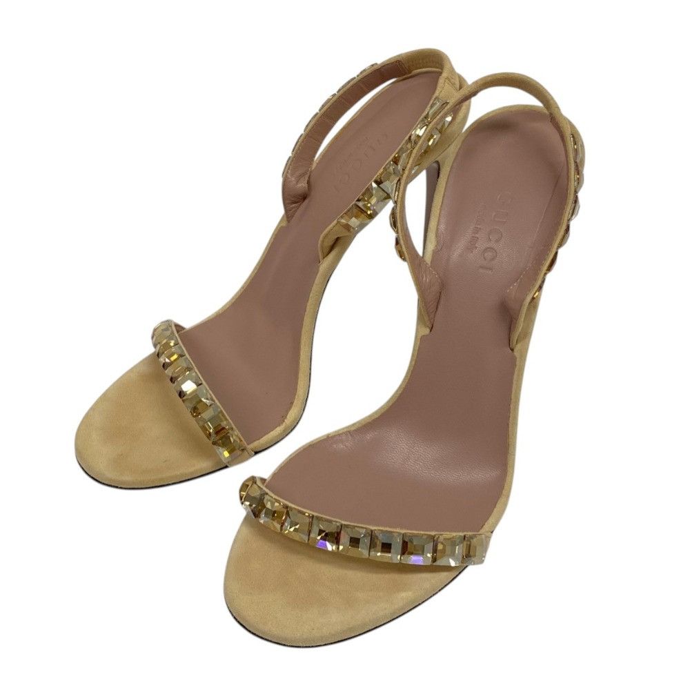 Gucci Gucci Rhinestone High Heel Sandals Leather Shoes DUTY FREE for USA