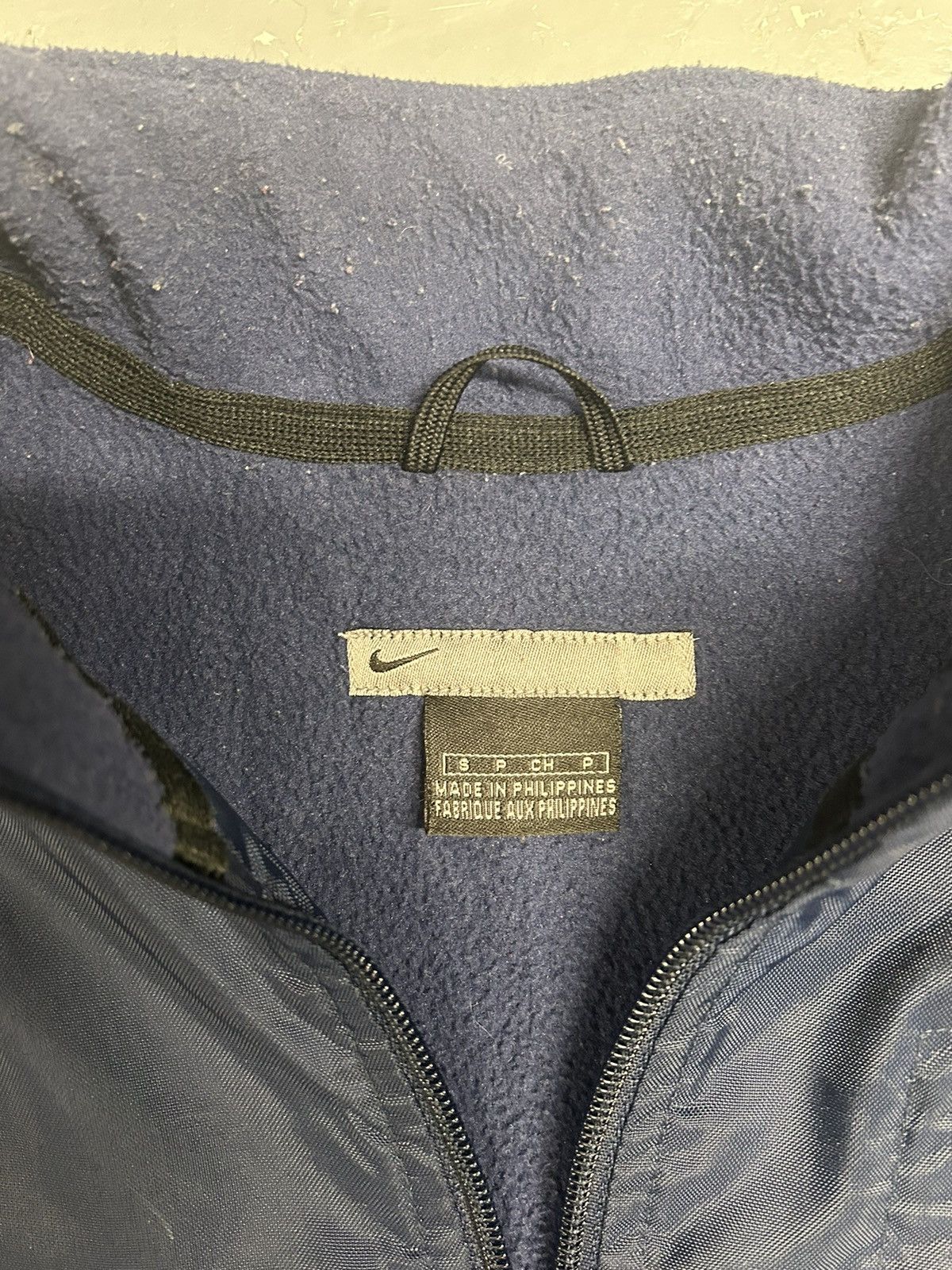 Nike × Vintage Crazy Vintage Y2K Navy Nike Fleece Lined Essential Jacket Size US S / EU 44-46 / 1 - 2 Thumbnail