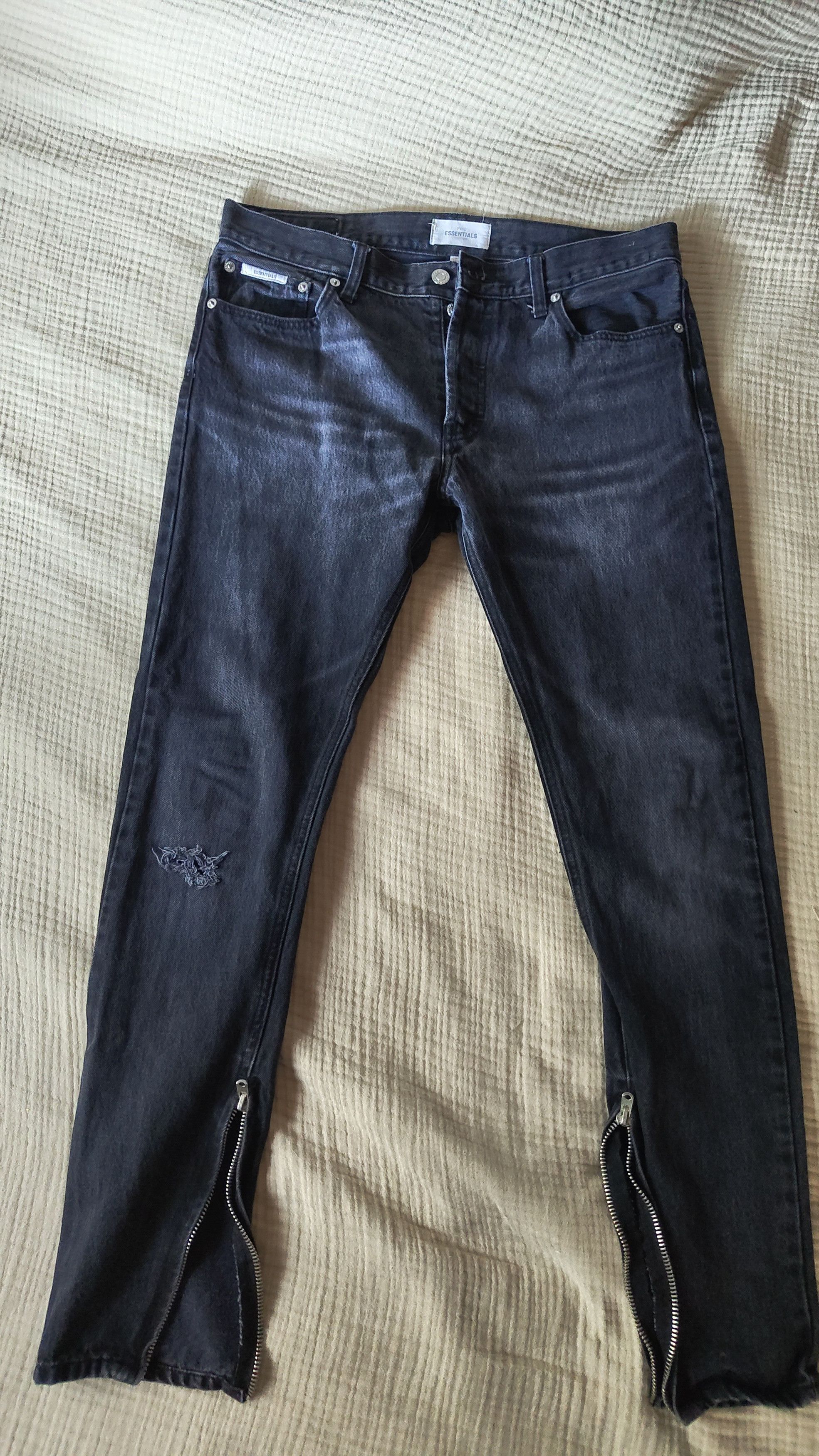 Fear of God FOG Essentials Cone Denim Side Zips Size US 34 / EU 50 - 1 Thumbnail
