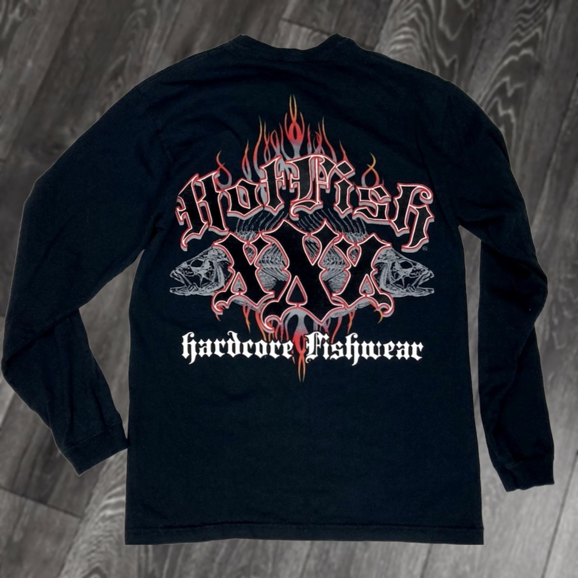 Vintage Hotfish Graphic Shirt - Mens Slim Medium Black Long Sleeve Size US M / EU 48-50 / 2 - 1 Thumbnail
