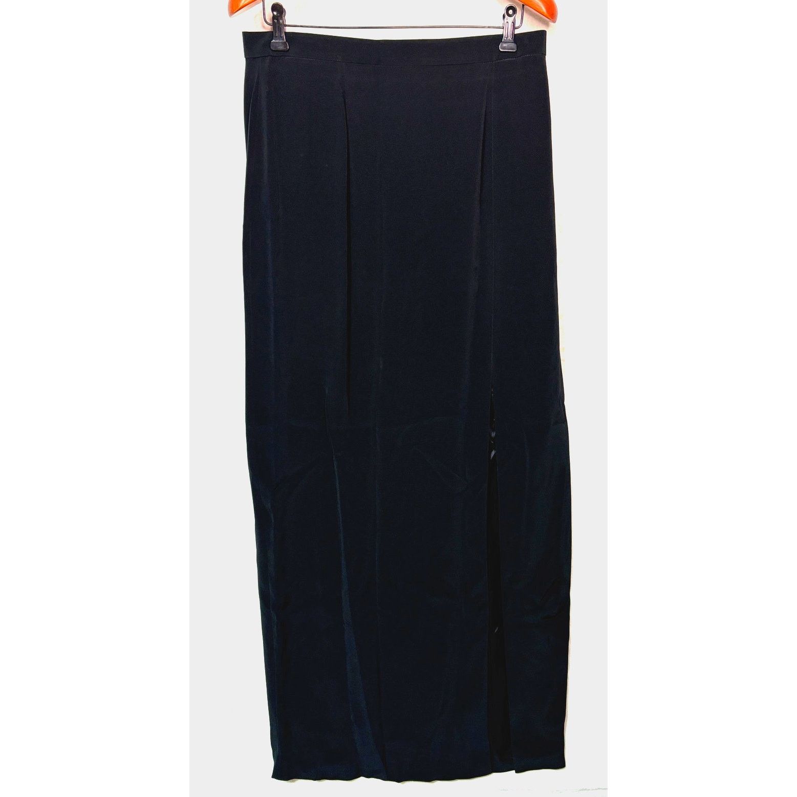 Oleg Cassini OLEG CASSINI Black Maxi Pencil Skirt w/ High Slit | Size 14 Size 36" / US 14 / IT 50 - 2 Thumbnail