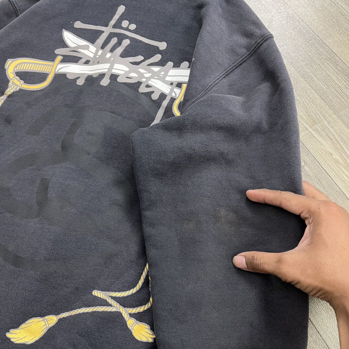 Stussy Sun Faded Vintage Stüssy Dagger Rope Logo Graphic Zip Hoodie Size US S / EU 44-46 / 1 - 5 Thumbnail