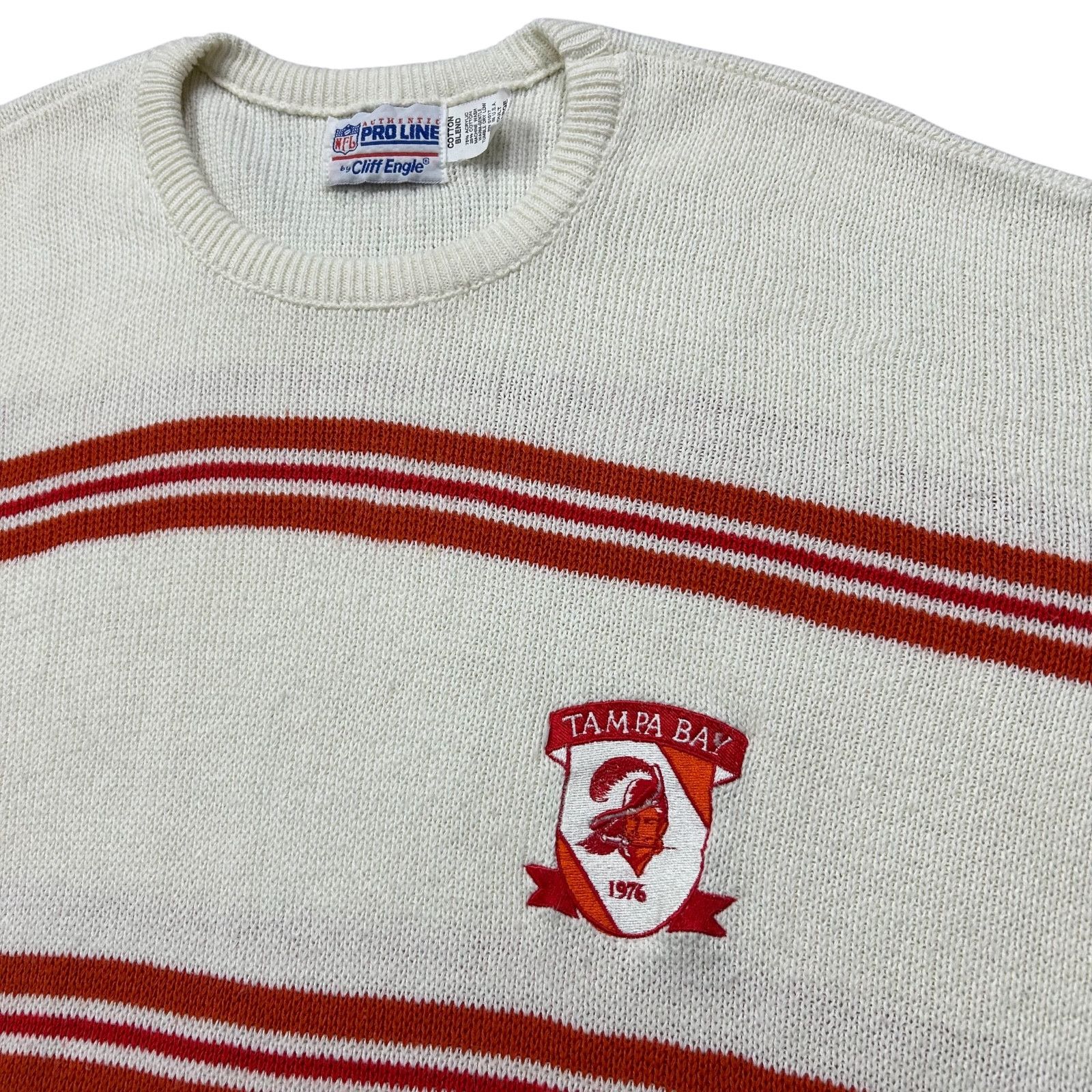 NFL VTG 90s TAMPA BAY BUCCANEERS CLIFF ENGLE STRIPED SWEATER Size US L / EU 52-54 / 3 - 2 Thumbnail