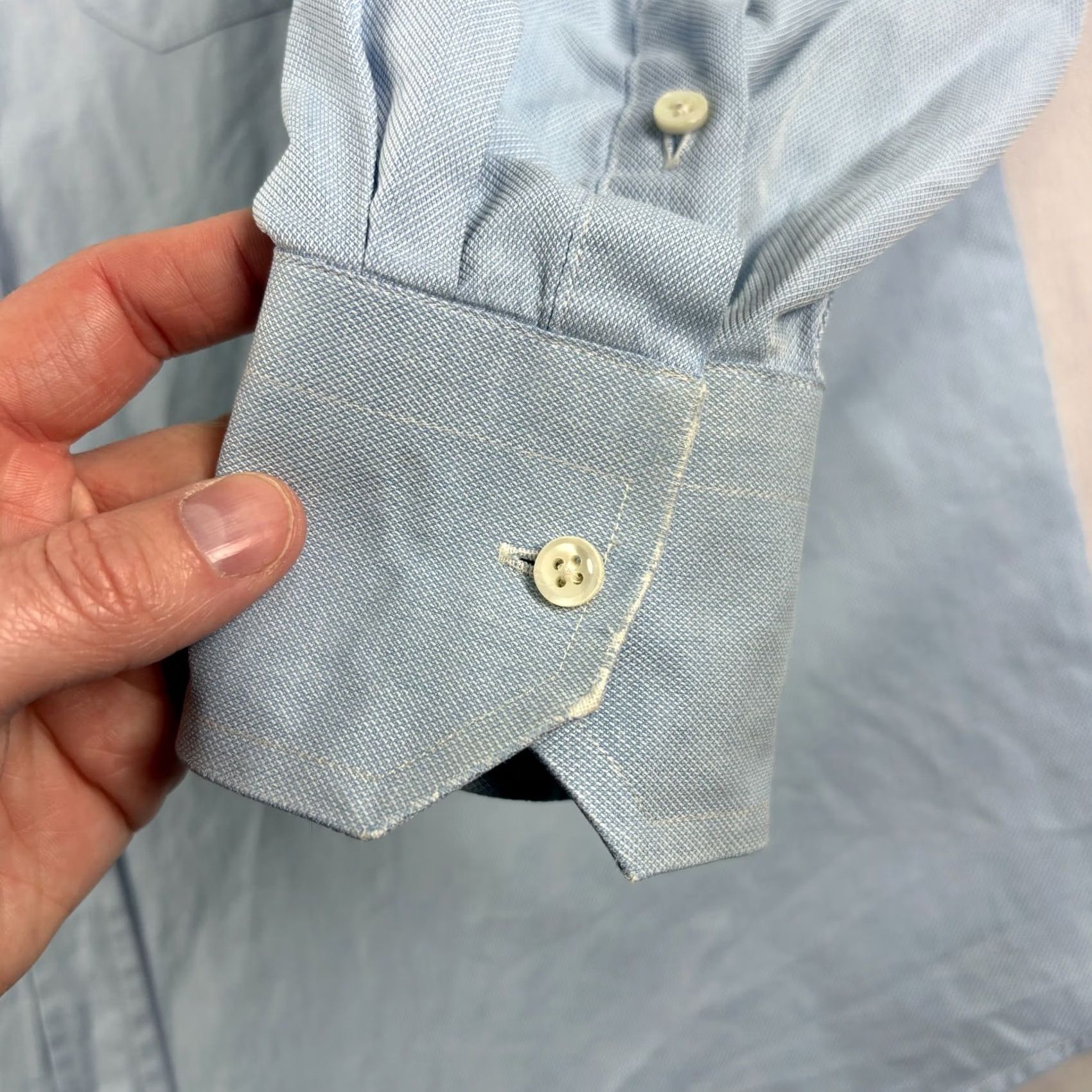 Canali Canali Shirt Mens 44 17.5 Blue Button Up Long Sleeve Formal Casual Italy Made Size 48R - 3 Thumbnail