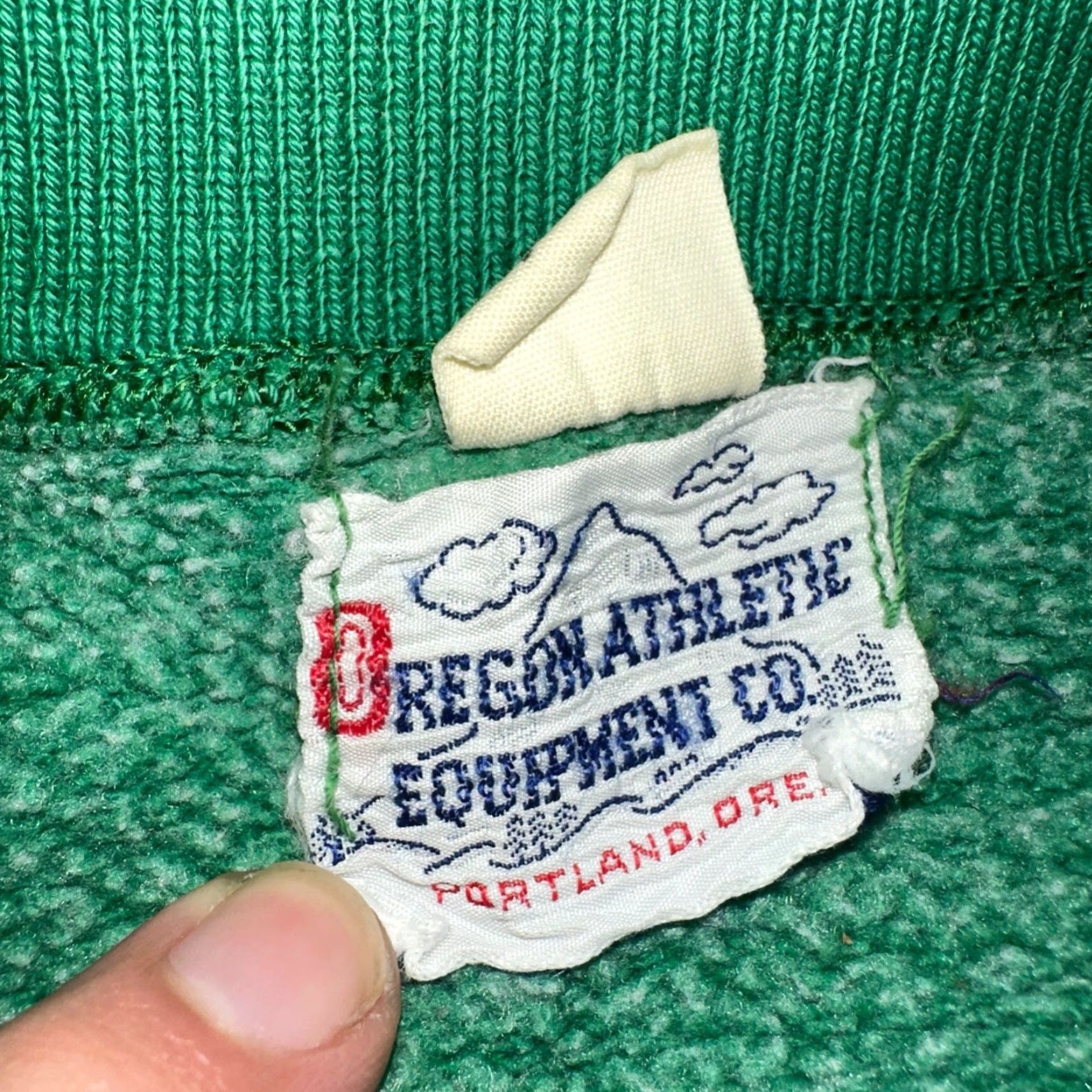 Champion VINTAGE Oregon Athletic Dept Track Sweatshirt Green Zip Pullover XL Mens 60s Rockabilly Ducks Size US XL / EU 56 / 4 - 4 Thumbnail