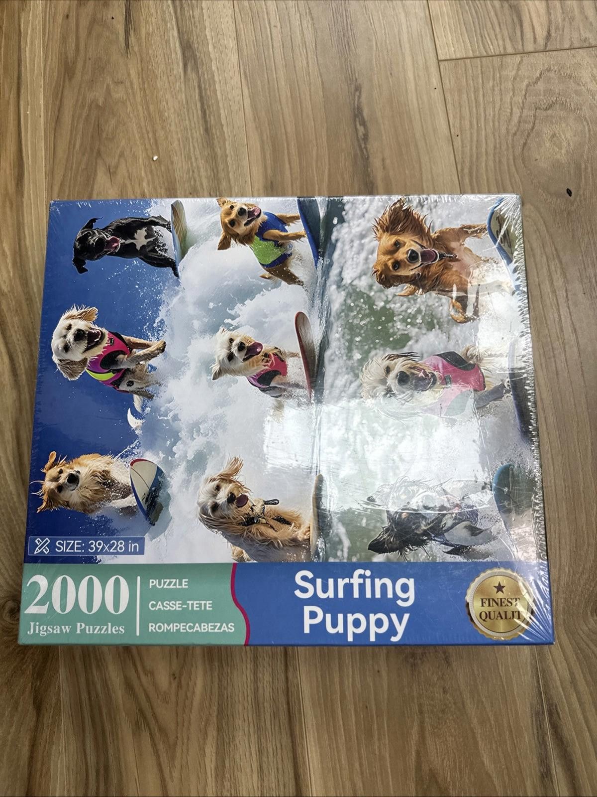 The Unbranded Brand SURFING PUPPY DOGS 2000 PIECE JIGSAW PUZZLE SIZE 39" x 28" Size ONE SIZE - 1 Thumbnail