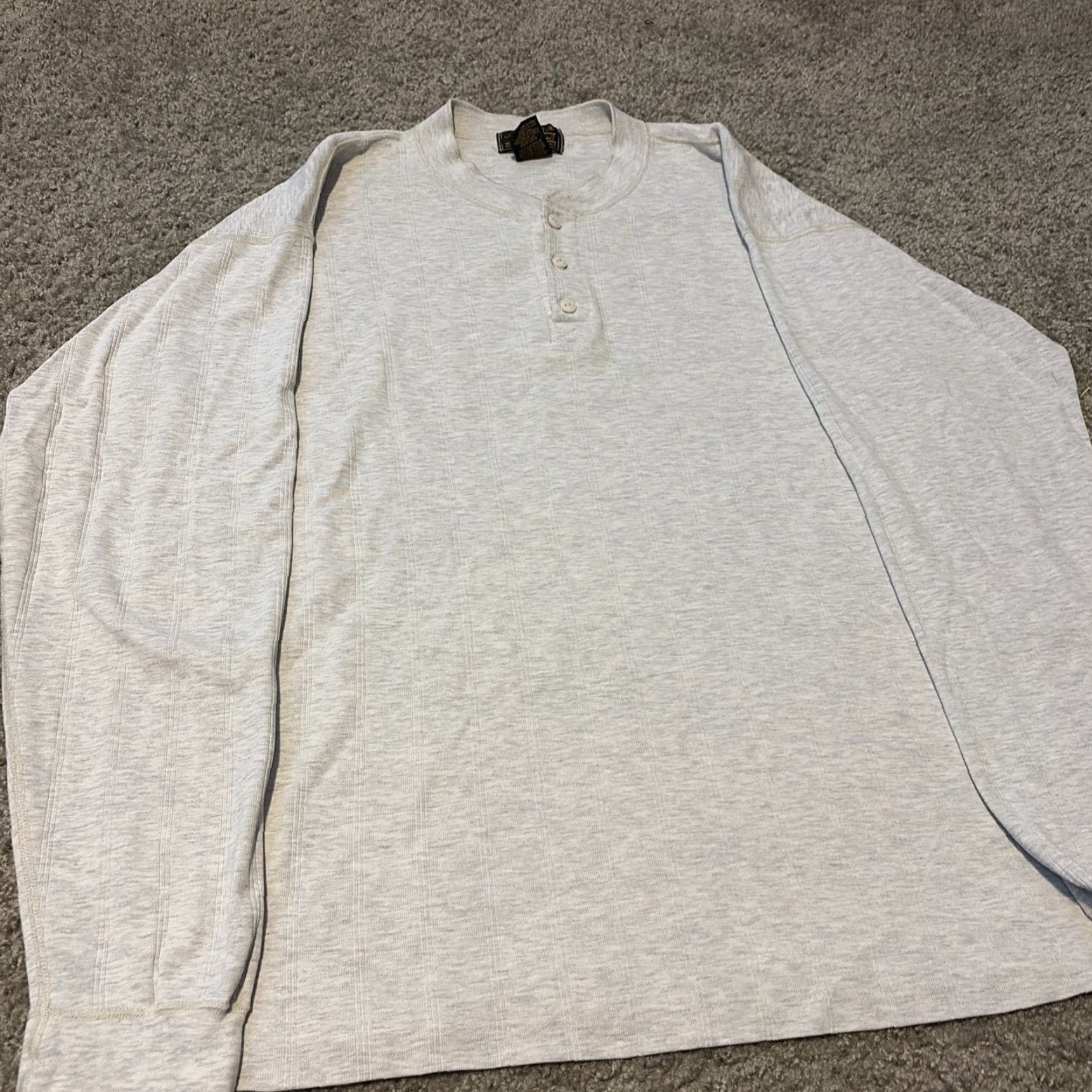Eddie Bauer VINTAGE Eddie Bauer Grey Long Sleeve Henley Heavyweight Shirt XL Tall Mens 90s Size US XL / EU 56 / 4 - 3 Thumbnail