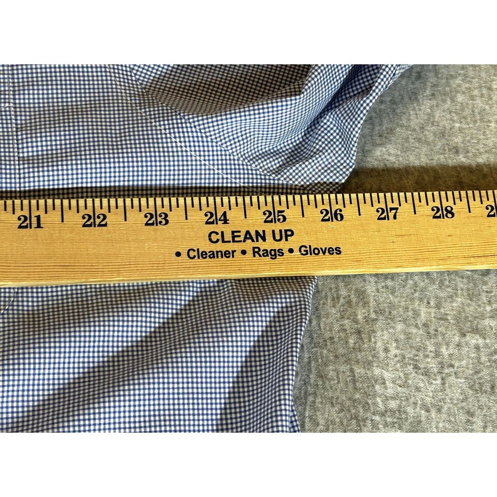 Ralph Lauren Ralph Lauren Dress Shirt Mens XL 17.5 Blue Gingham Slim Non-Iron Business Shirt Mens 17.5 Neck 36/37 Sleeve Size 48R - 4 Thumbnail
