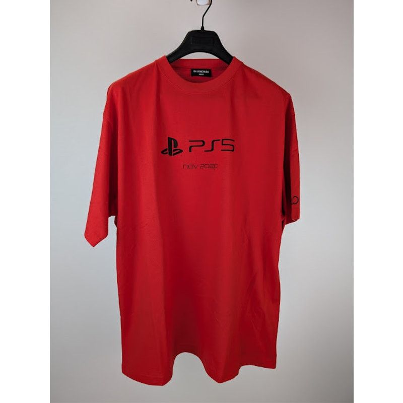 Balenciaga × Playstation o1rshd1 Boxy T-shirt in Verm / Red Size US L / EU 52-54 / 3 - 3 Thumbnail