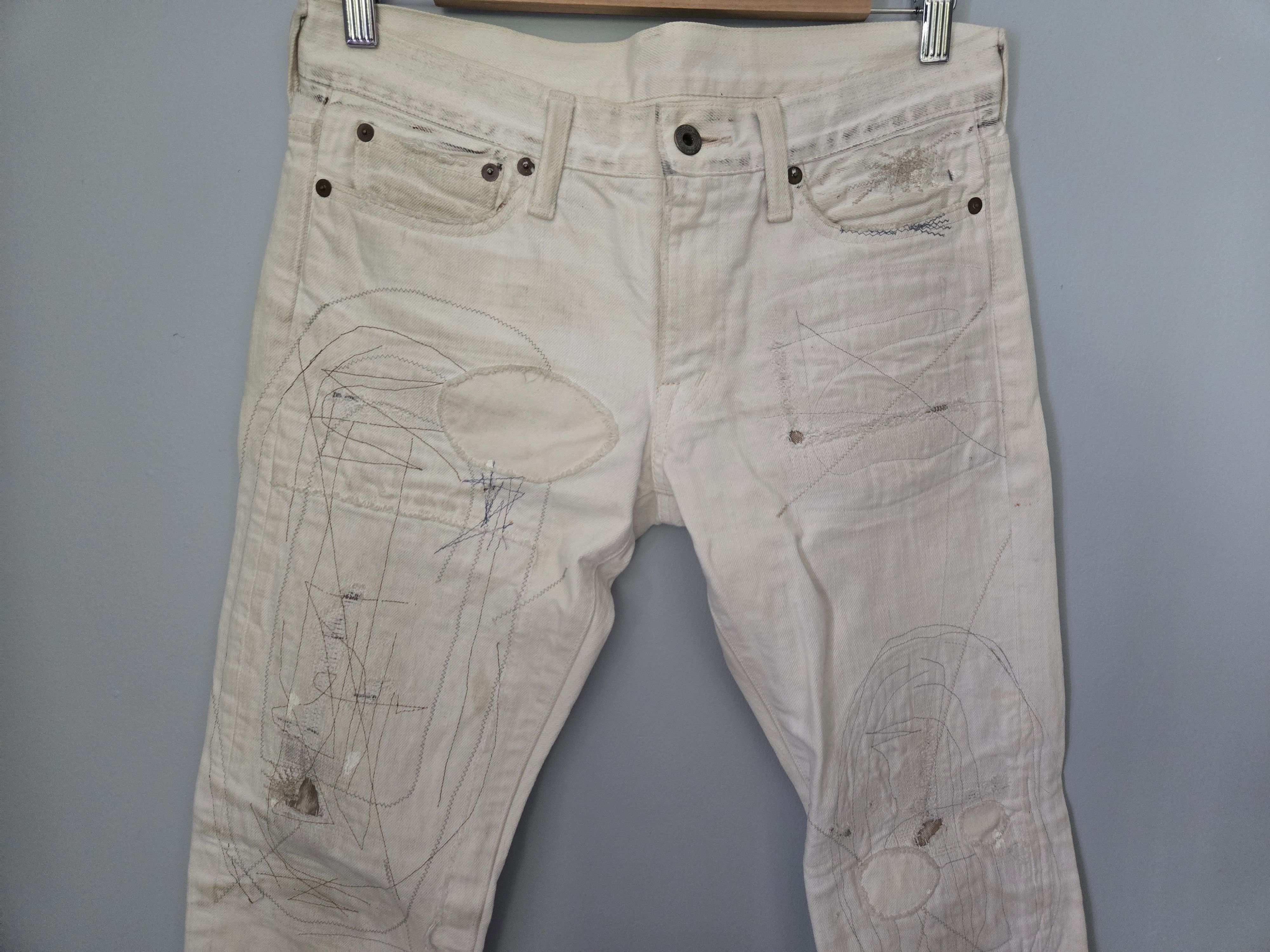 Kapital Distressed white kapital denim Size US 31 - 4 Thumbnail