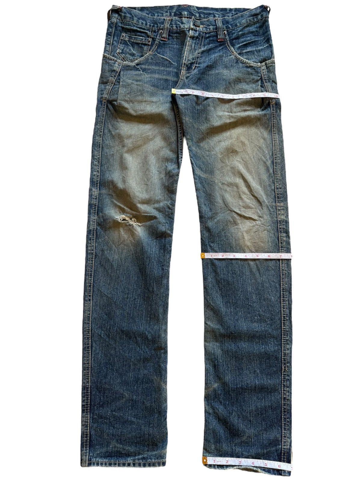 Japanese Brand SALES🔥Vintage Japanese Brand Mud Wash Distressed Jeans Size US 32 / EU 48 - 14 Thumbnail