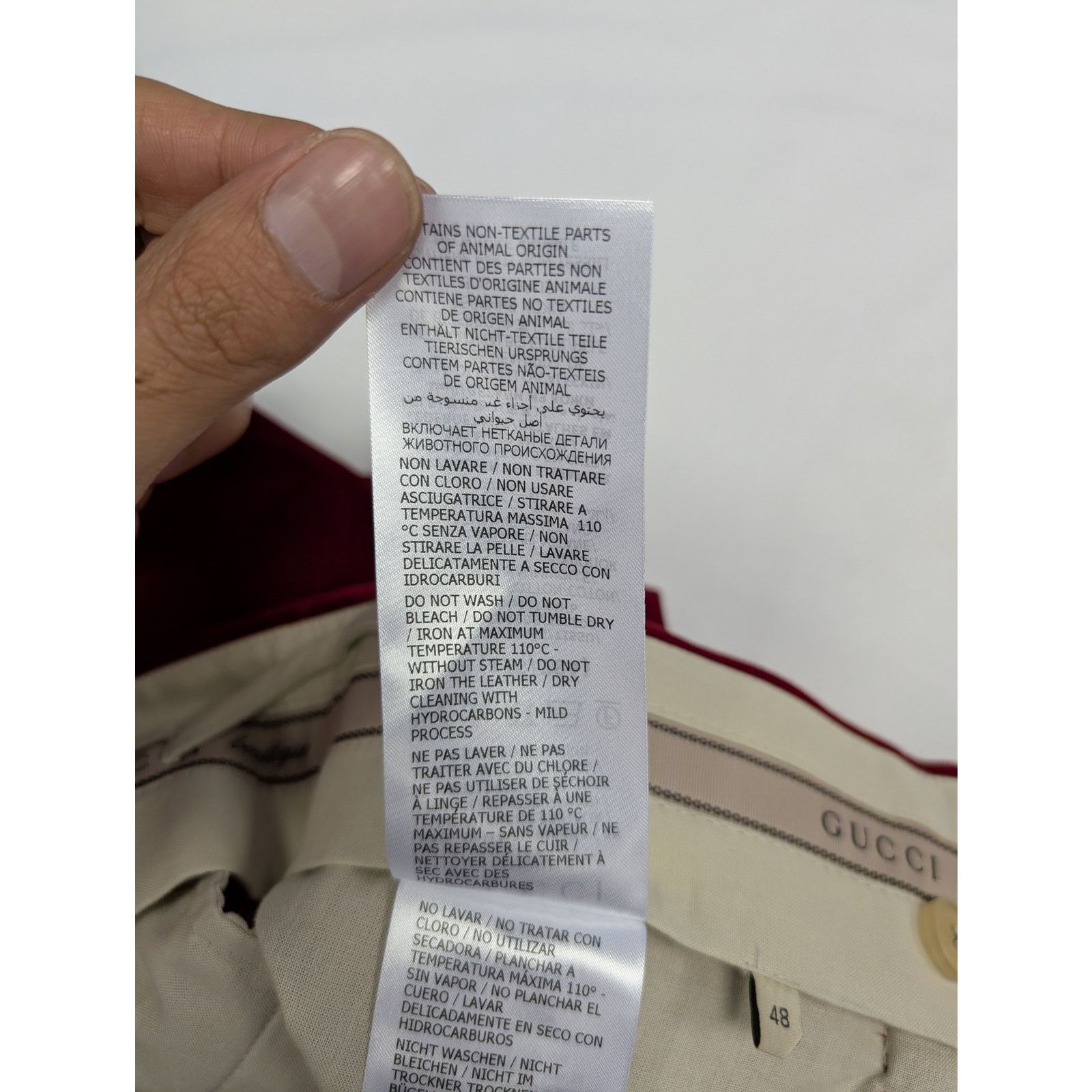 Gucci o1rshd1 Stretch Velvet W/Leather Short Pant in Fire/Mix Size US 32 / EU 48 - 16 Thumbnail
