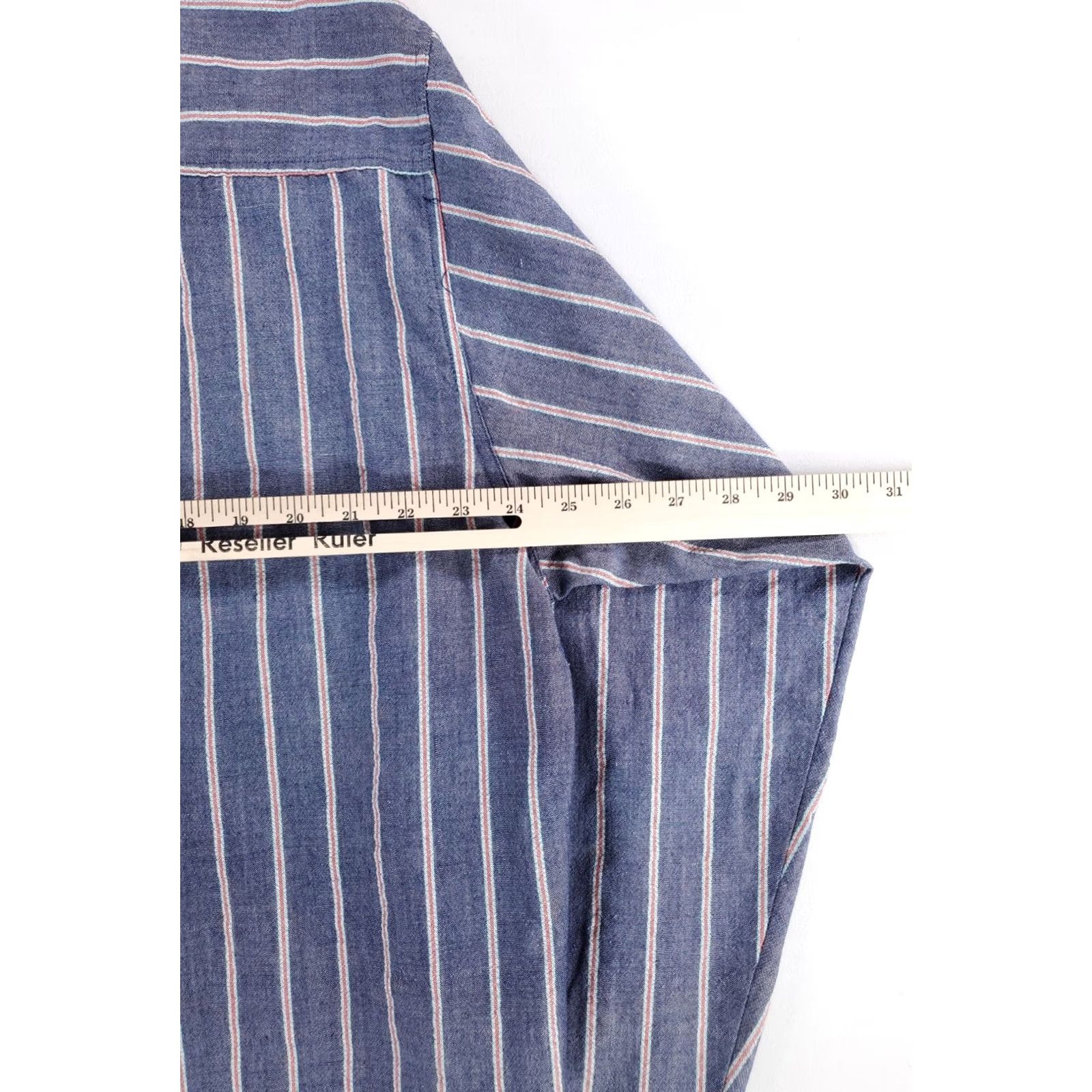 Levi's VINTAGE Levi's Silver Label VTG 90s Button-Up Shirt Long Sleeve Striped Blue Mens XL Shirt Size US XL / EU 56 / 4 - 8 Thumbnail
