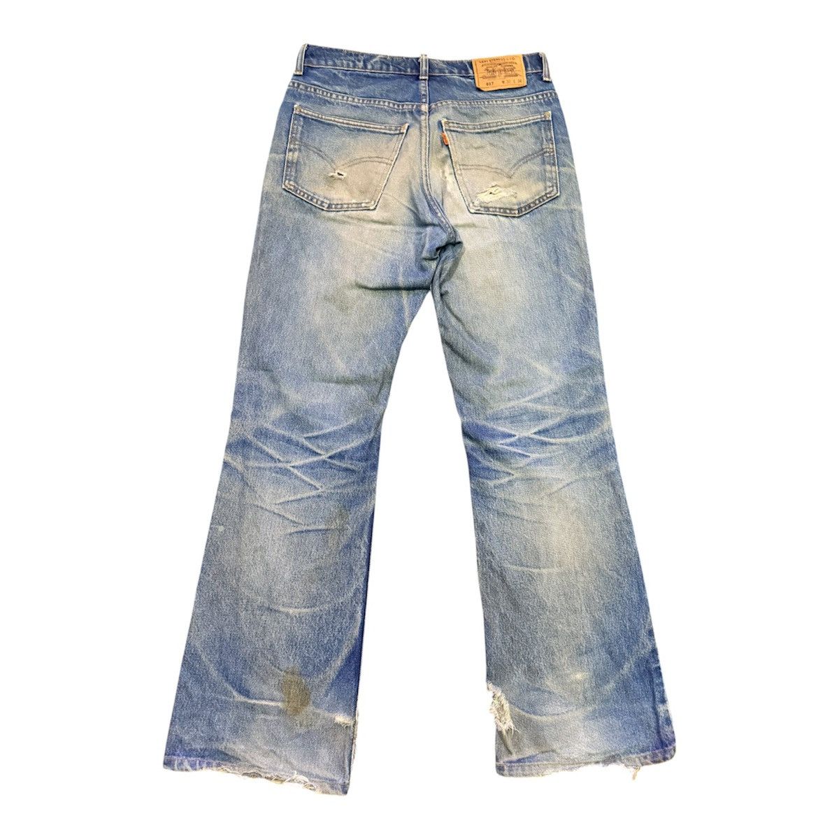 Levi's Vintage Levi's 517 Orange Tab Distressed Bootcut Jeans Size US 30 / EU 46 - 2 Thumbnail