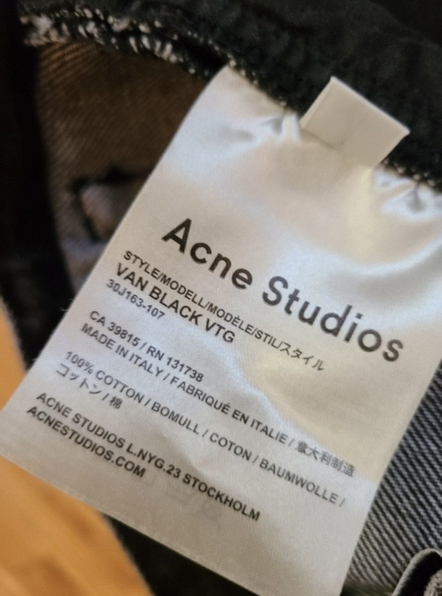 Acne Studios Acne Studios Van Denim Black Straight Leg Jeans Size US 29 - 5 Thumbnail