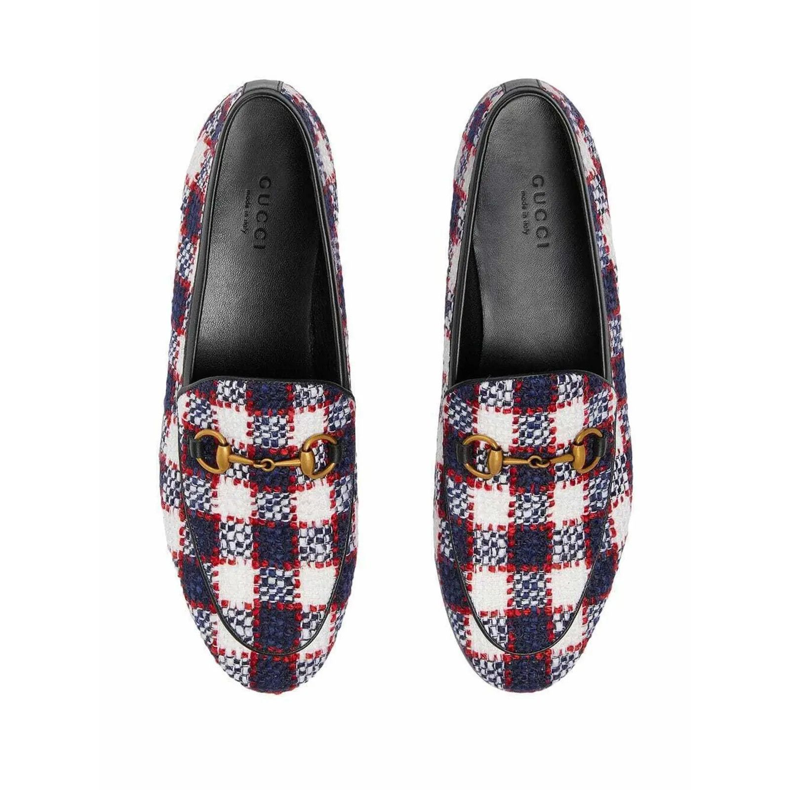 Gucci Gucci New Jordaan Blue Red White Black Tweed Check Size US 8.5 / IT 38.5 - 8 Thumbnail