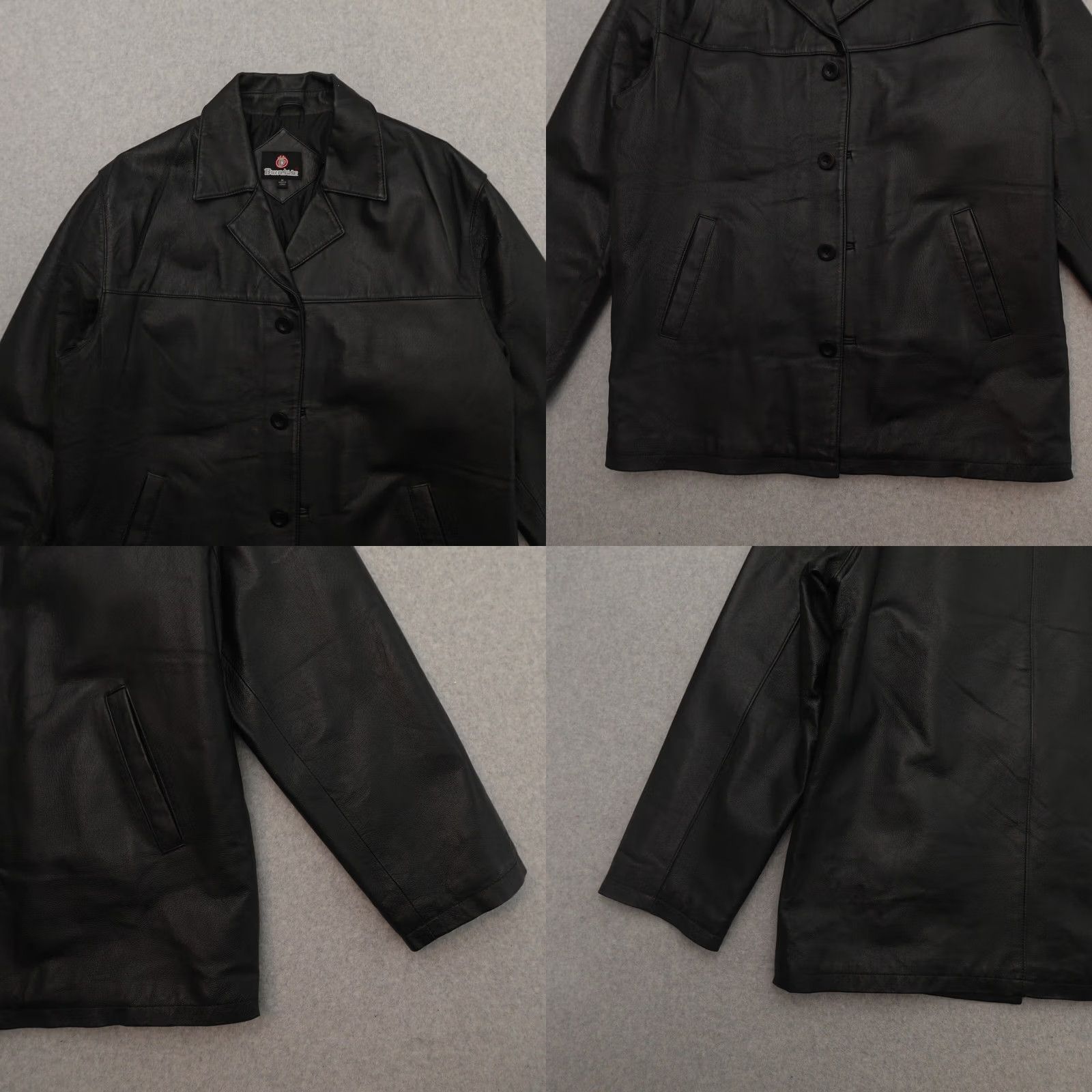 Burnside Burnside Leather Jacket Mens Medium Black Zip Closure Pockets Lined 24X31 Vintage MEASUREMENTS ARE PROVIDED IN PICTURES Size US M / EU 48-50 / 2 - 8 Thumbnail