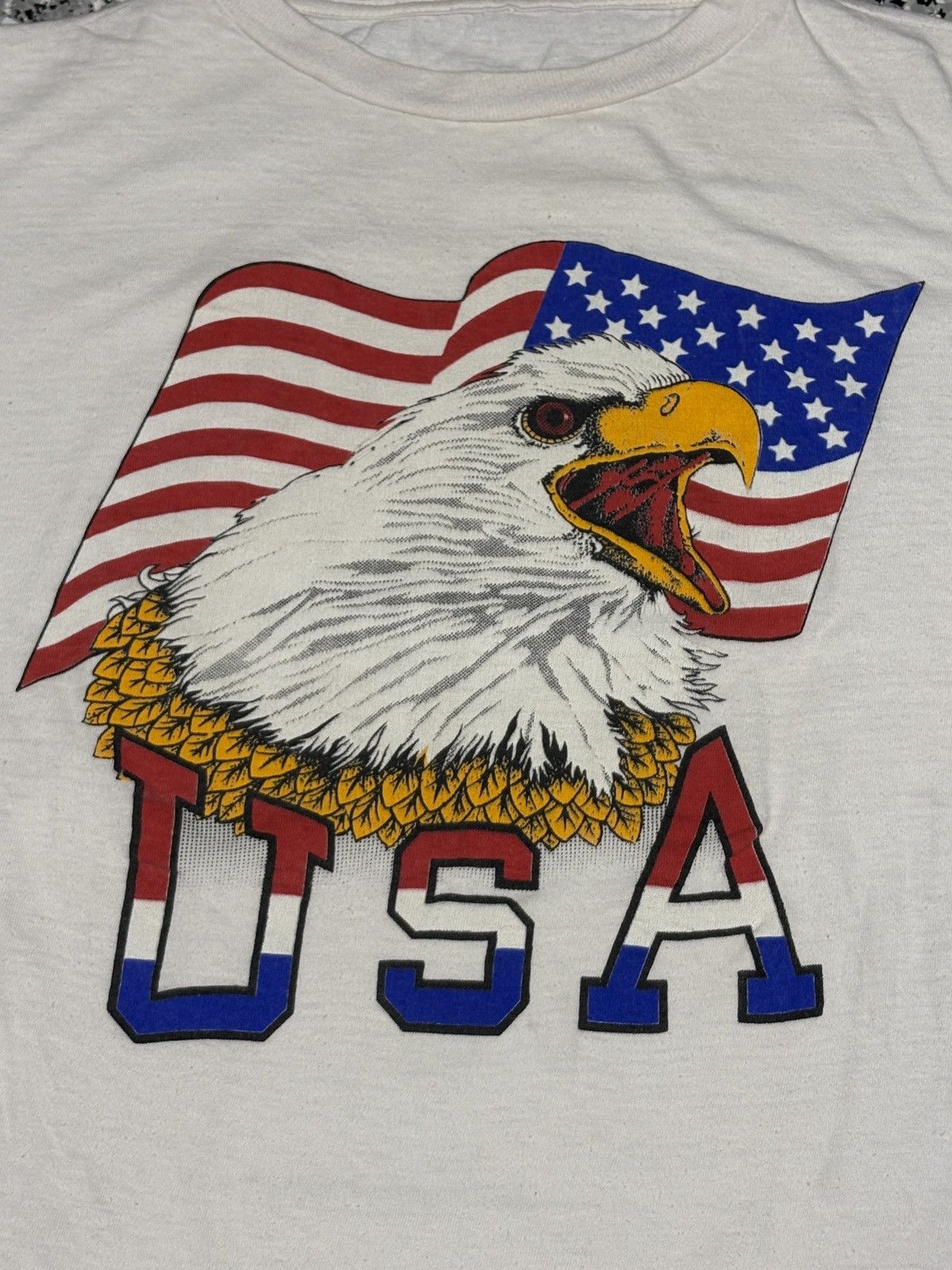 Hanes Vintage 1980s Screen Stars USA Bald Eagle T-Shirt Sz. M 0786 Size US M / EU 48-50 / 2 - 3 Thumbnail