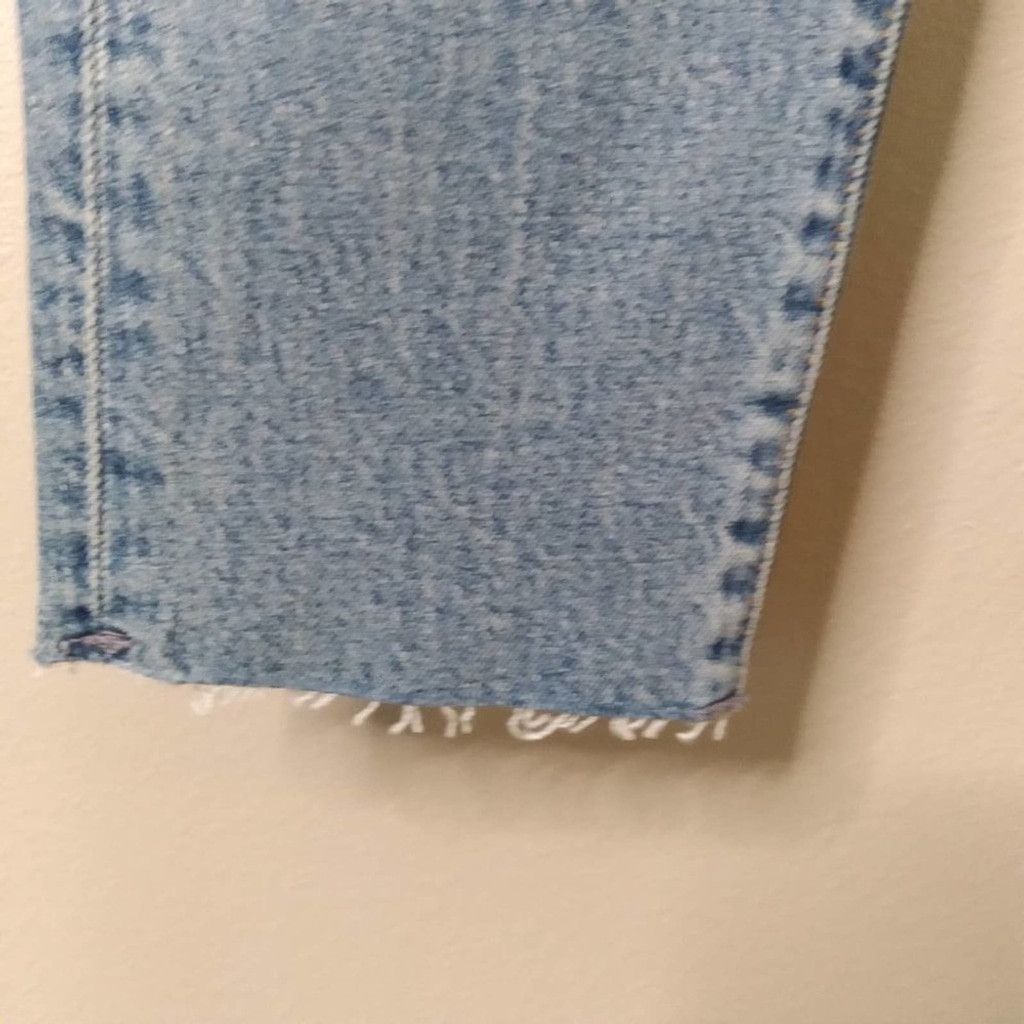 Free People We The Free Denim Jeans Raw Frayed Hem Distressed Size 29 Size 29" - 5 Thumbnail