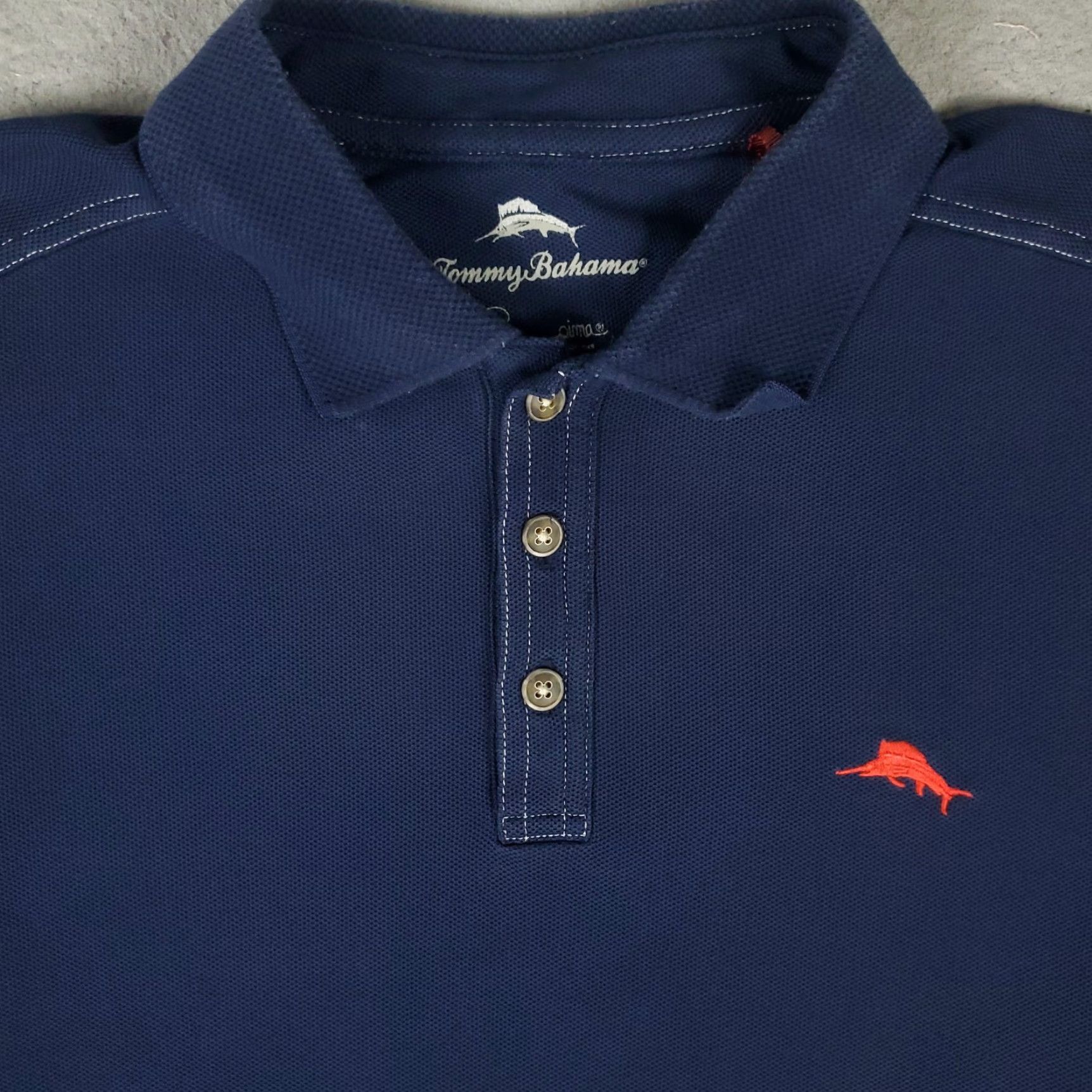 Tommy Bahama VINTAGE Tommy Bahama Polo Shirt Mens Large Blue Short Sleeve Casual Golf Sports Mens Size US L / EU 52-54 / 3 - 2 Thumbnail
