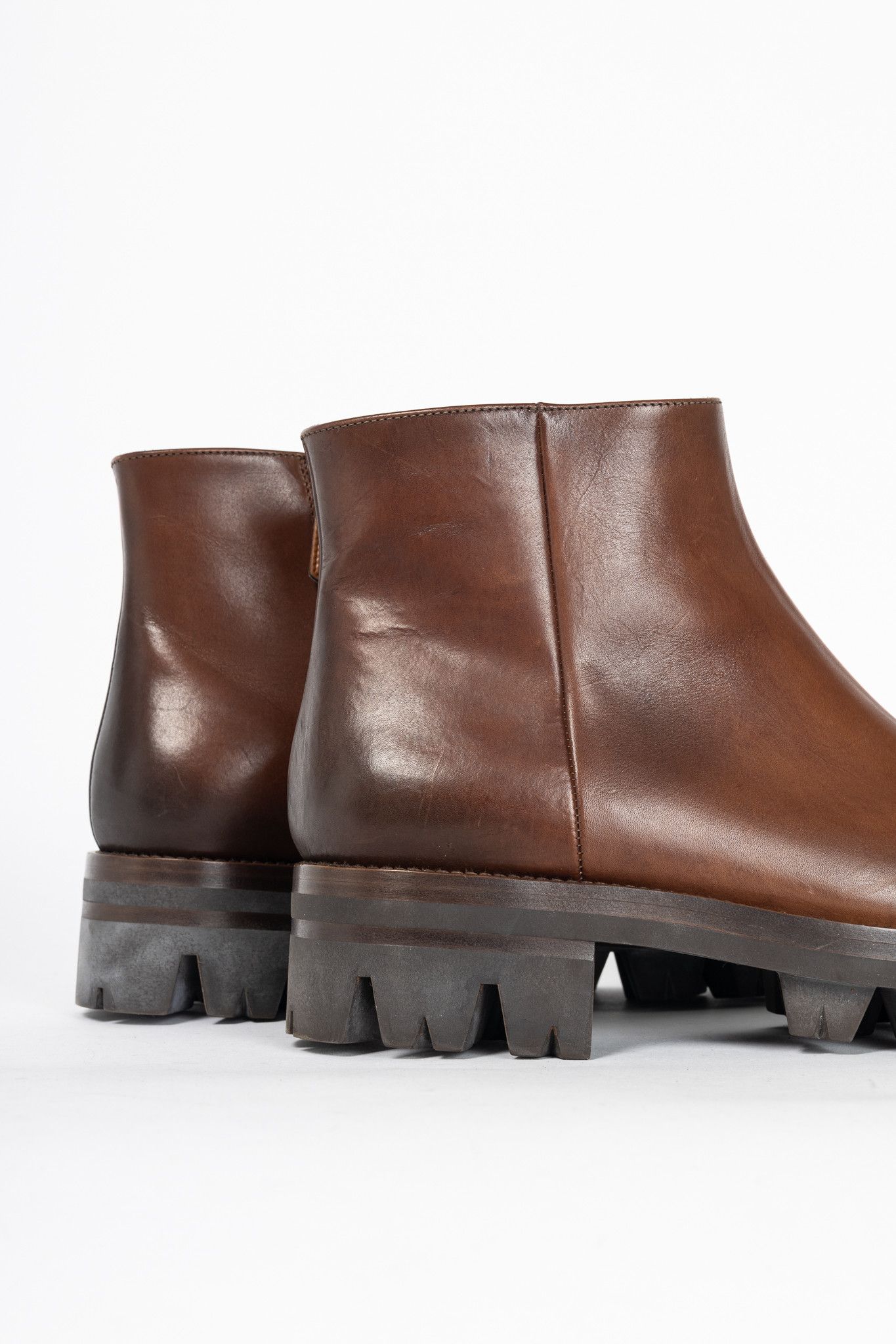 Prada Prada Brown Leather Zip Ankle Boots Size US 10 / IT 40 - 8 Thumbnail