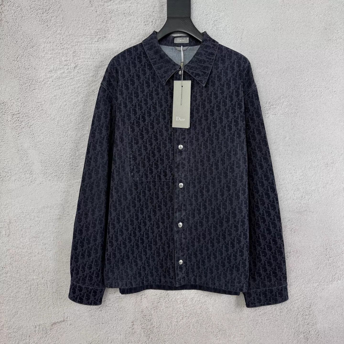 Dior Dior Black Oblique Flocked Allover Print Shirt Jacket Size US M / EU 48-50 / 2 - 1 Thumbnail