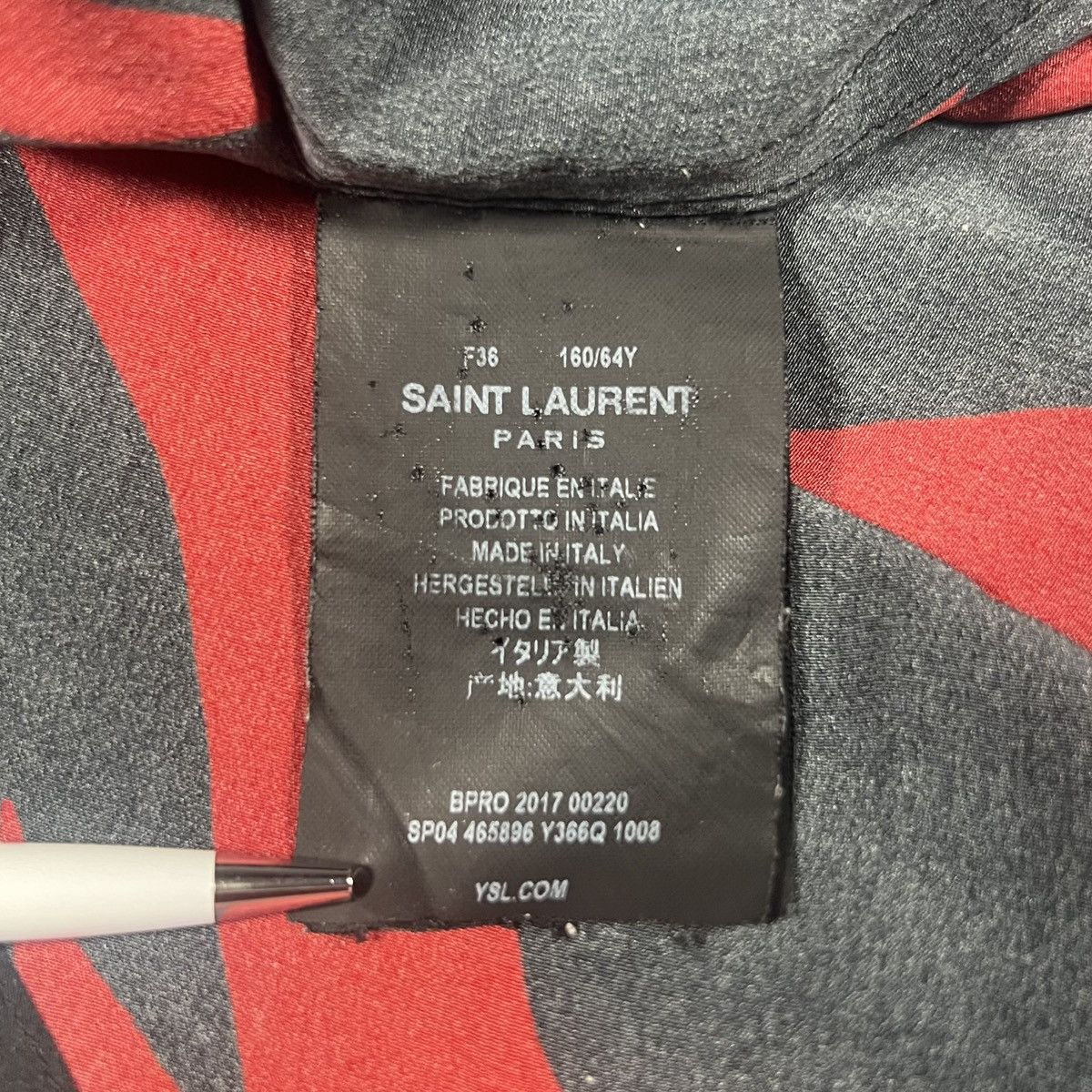 Saint Laurent Paris |[ SS17 Saint Laurent “Red Flame” Button Up Silk Shirt ]| Size US S / EU 44-46 / 1 - 11 Thumbnail