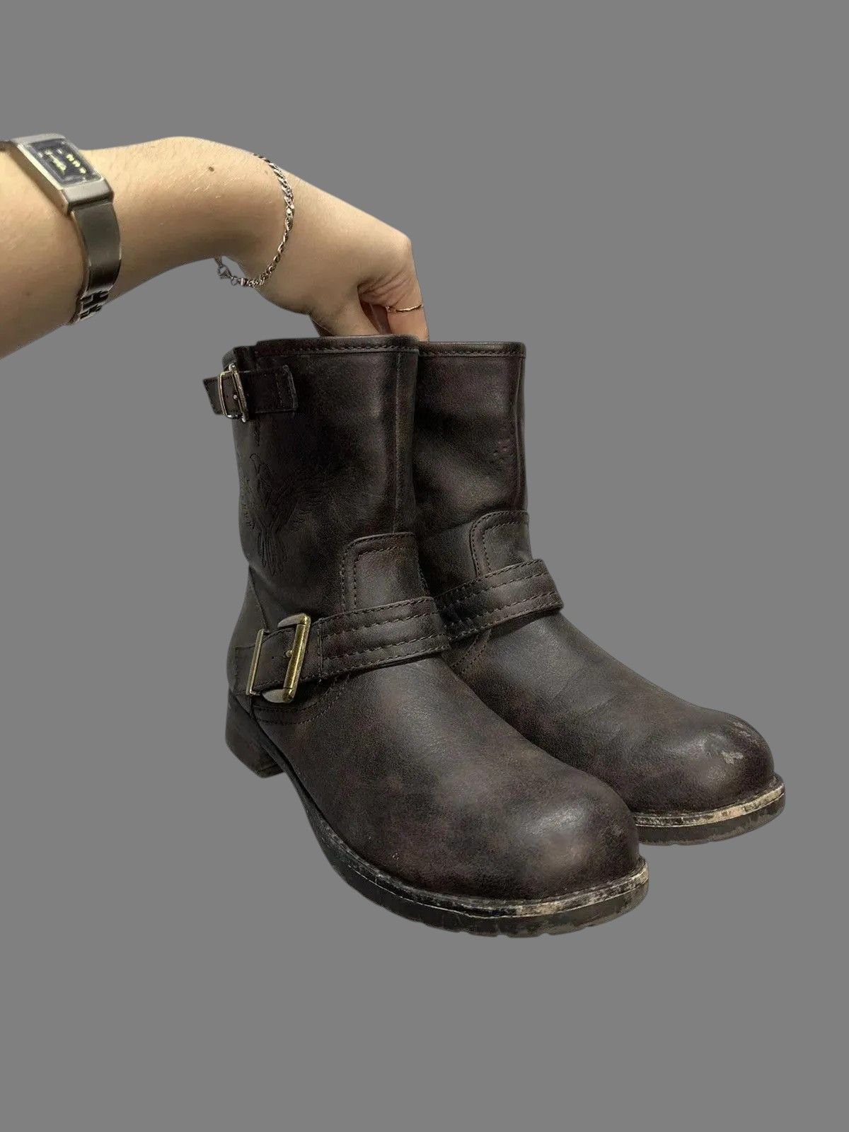 Other Leather Ankle Boots Graceland Brown Guidi Vintage Size 41 Size US 8 / EU 41 - 2 Thumbnail