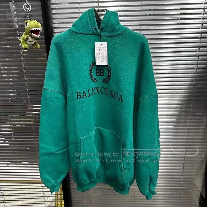 Balenciaga Balenciaga Lake Green Wheat Ear Hoodie Size US XS / EU 42 / 0 - 1 Thumbnail