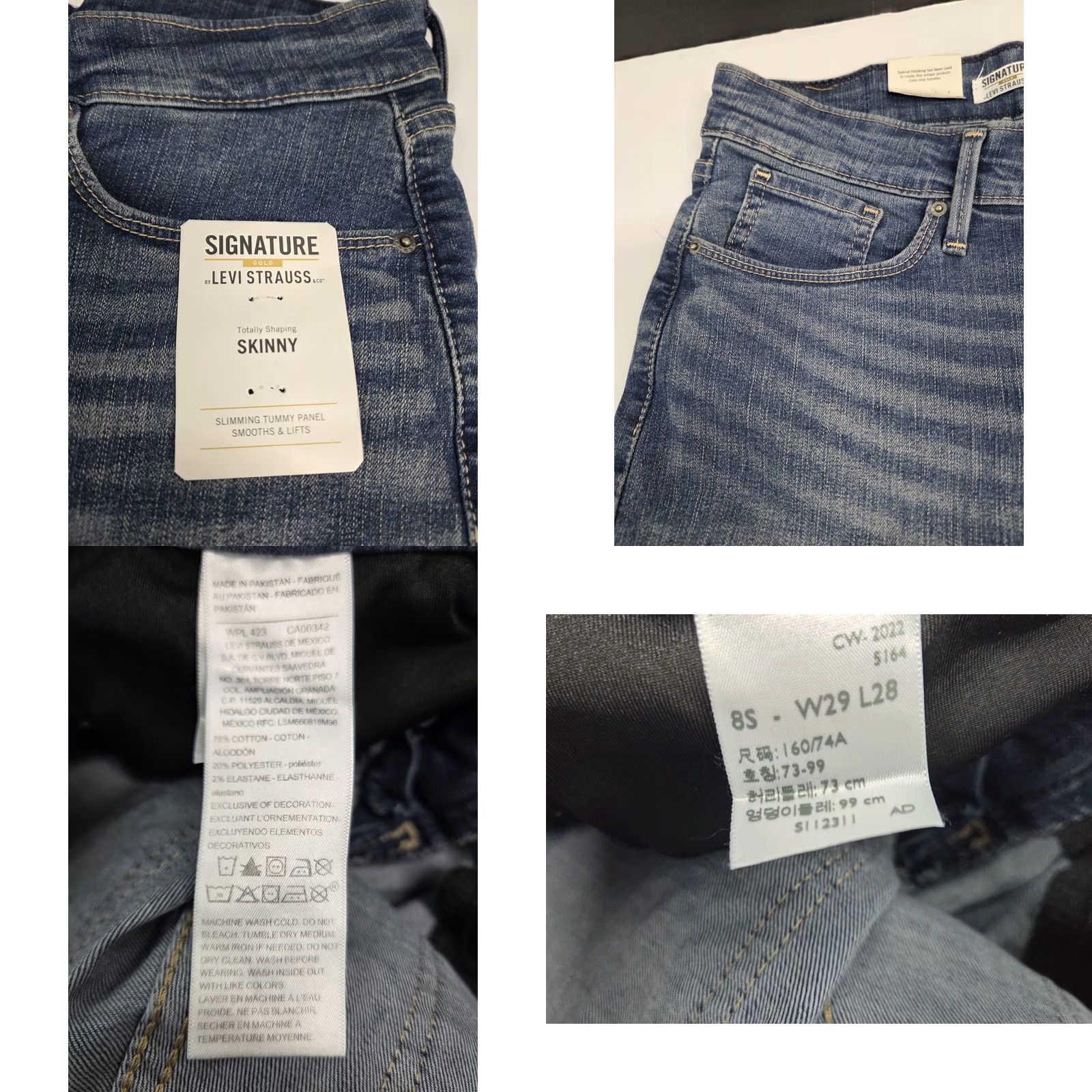 Levi's Levi's Signature Skinny Jeans Women's Size 8s 29/28 NWT Blue Denim #8821 Size 30" / US 8 / IT 44 - 8 Thumbnail