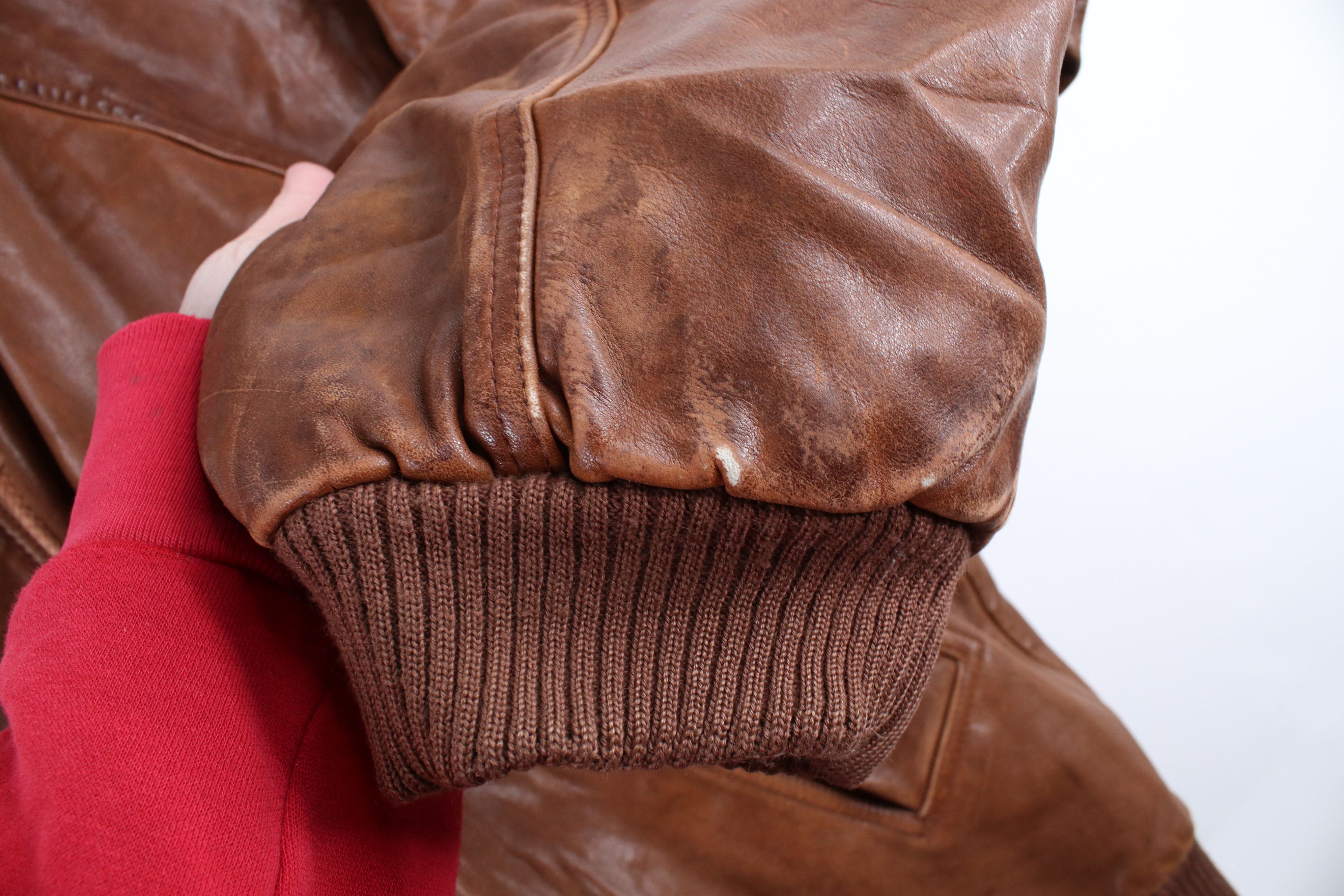 Vintage Vintage 90s Streetwear Hooded Leather Bomber Jacket Brown Size US XL / EU 56 / 4 - 4 Thumbnail