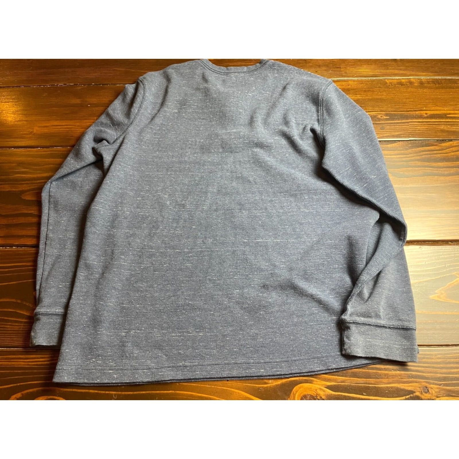 Vintage SONOMA Shirt Men's XL Blue Heather Long Sleeve Henley Micro Waffle Round Button-Up Regular Fall Sports Size US XL / EU 56 / 4 - 2 Thumbnail