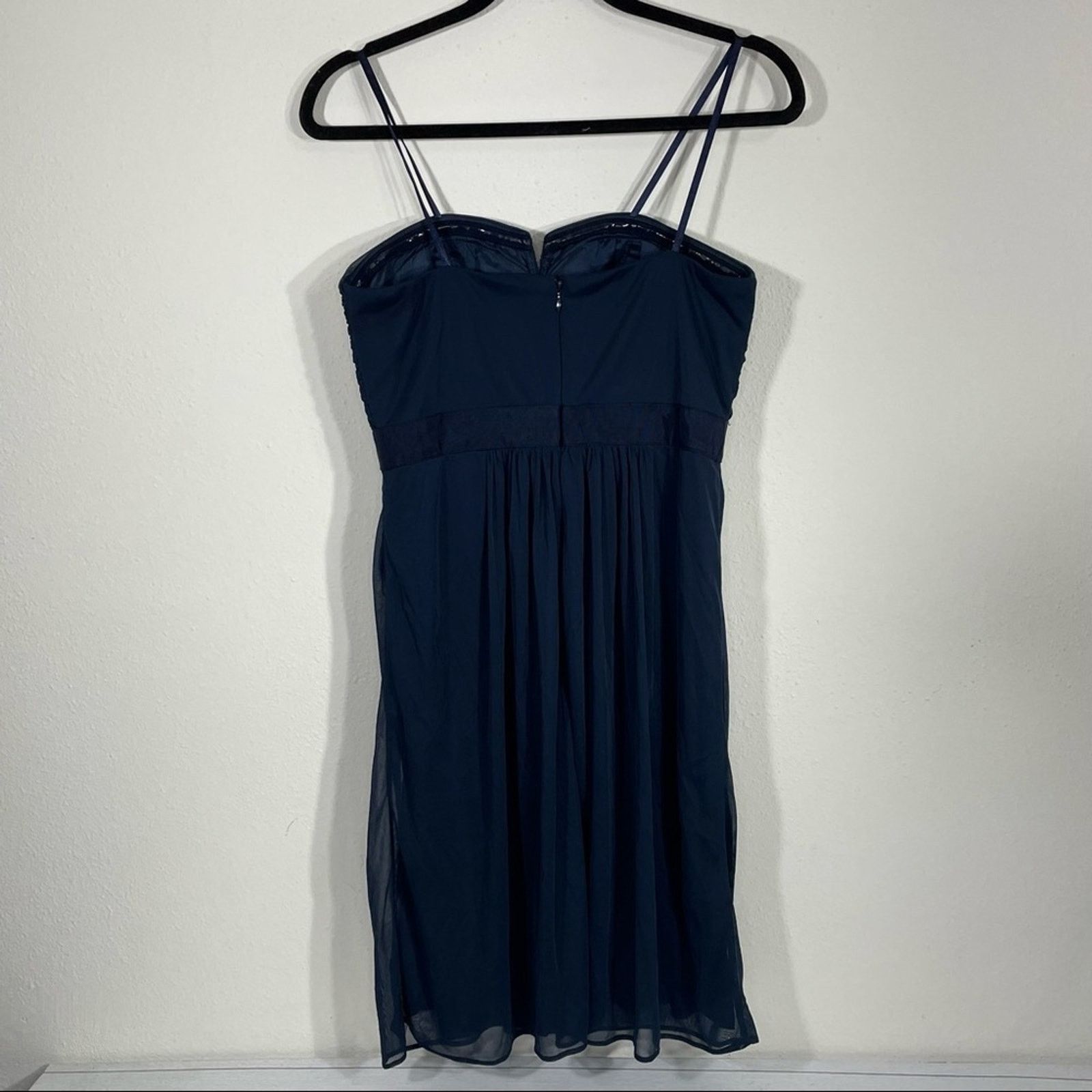 Adrianna Papell Adrianna Papell Dark Blue Embellished Waist Dress Size 6 Size M / US 6-8 / IT 42-44 - 2 Thumbnail